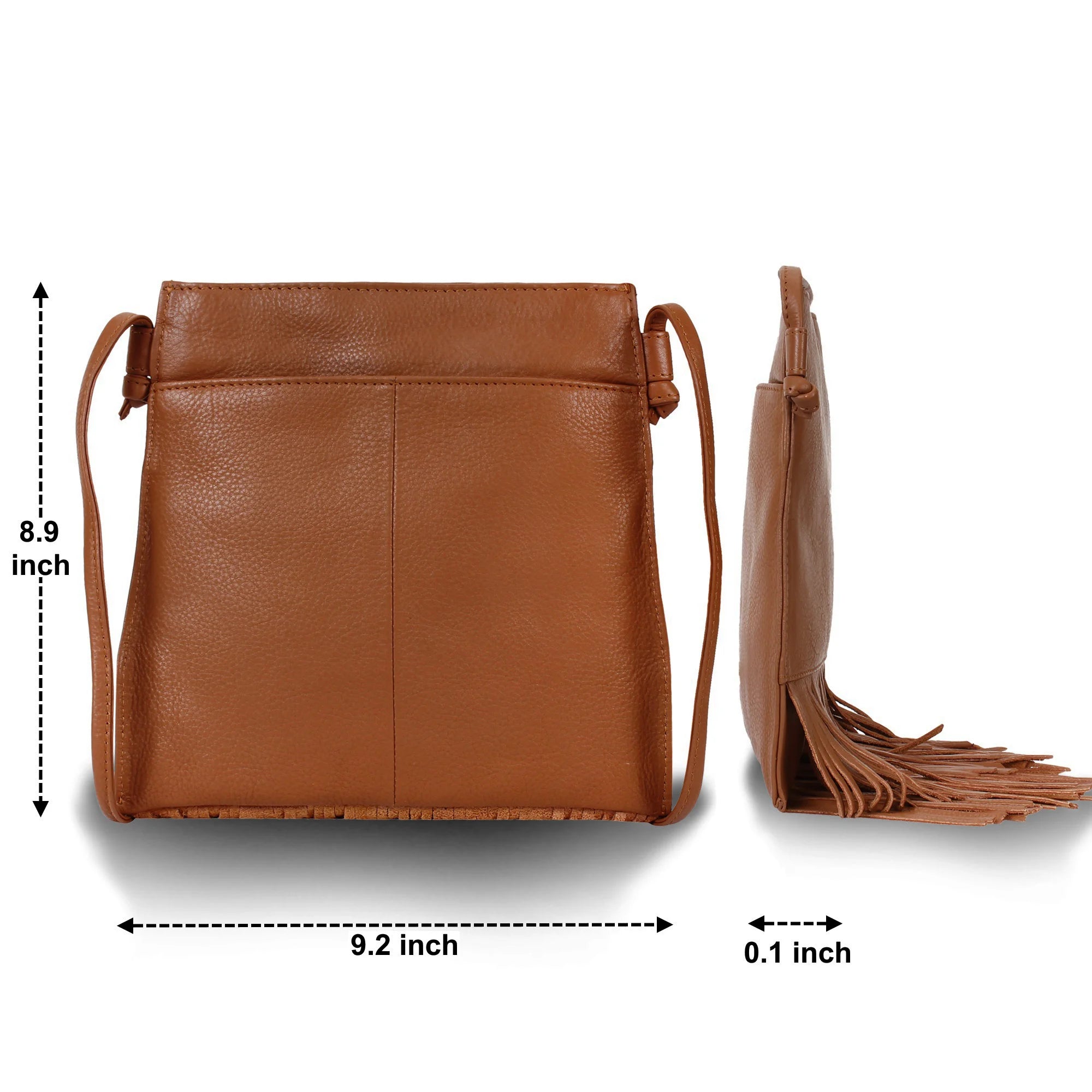 Stylish Leather Fringe Tassel Hobo Bag for Women - Medium Brown Crossbody Purse | Perfect for Casual Outings, Date Nights & Travel Accessories