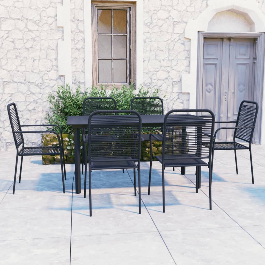 vidaXL 5-Piece Patio Dining Set - Outdoor Garden Furniture with Glass Table & Steel Chairs for Balcony, Backyard, Terrace - Perfect for Al Fresco Dining & Entertaining