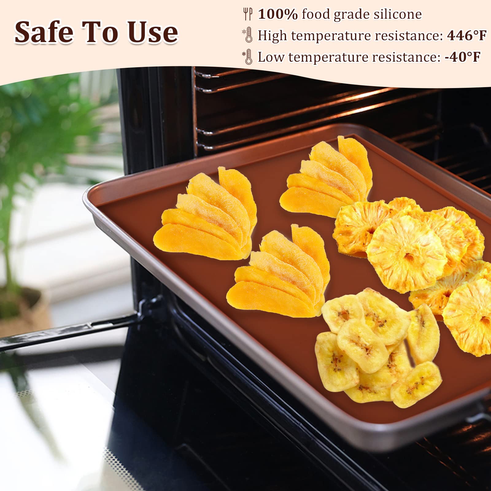 6PCS Non-Stick Silicone Dehydrator Trays 12