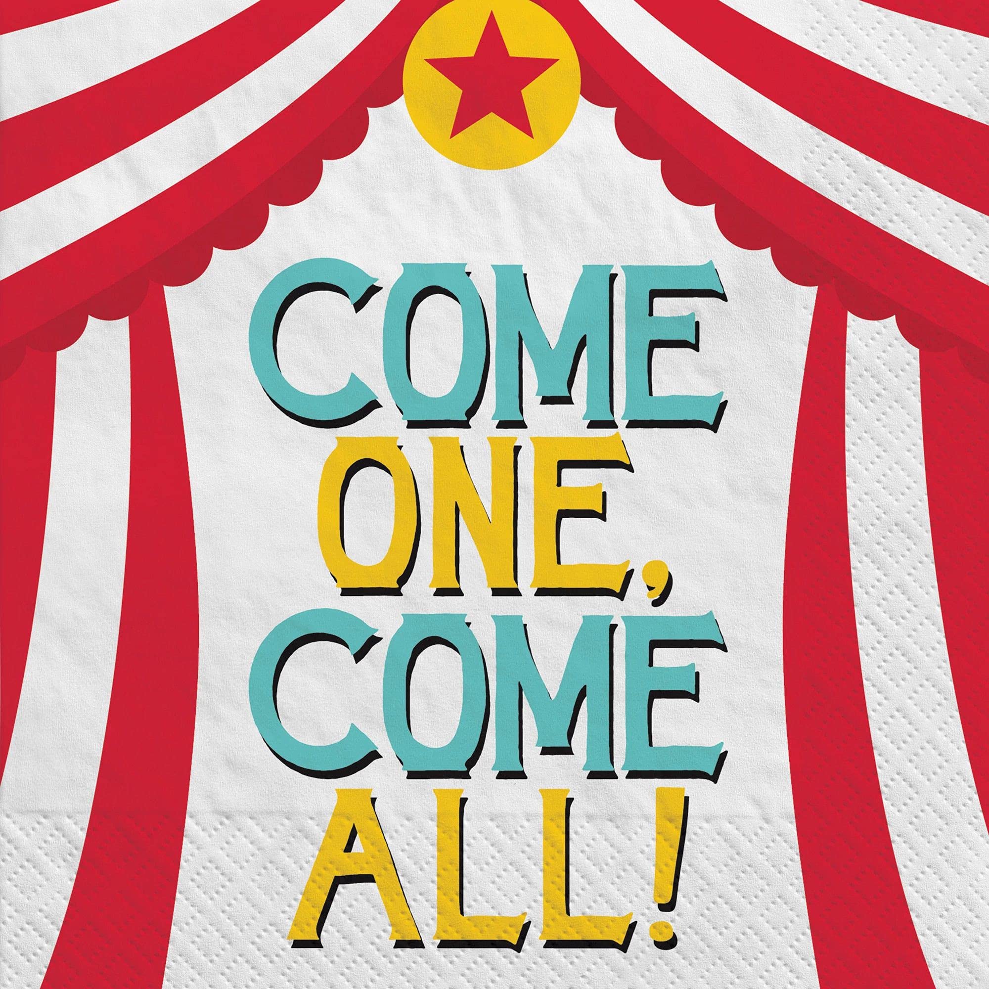 ClassicVariety 16-Person Party Bundle - Colorful Napkins, Plates & Table Cover for Carnival Theme - Includes Maze Game Activity Card | Perfect for Birthday Parties, Baby Showers & Family Gatherings