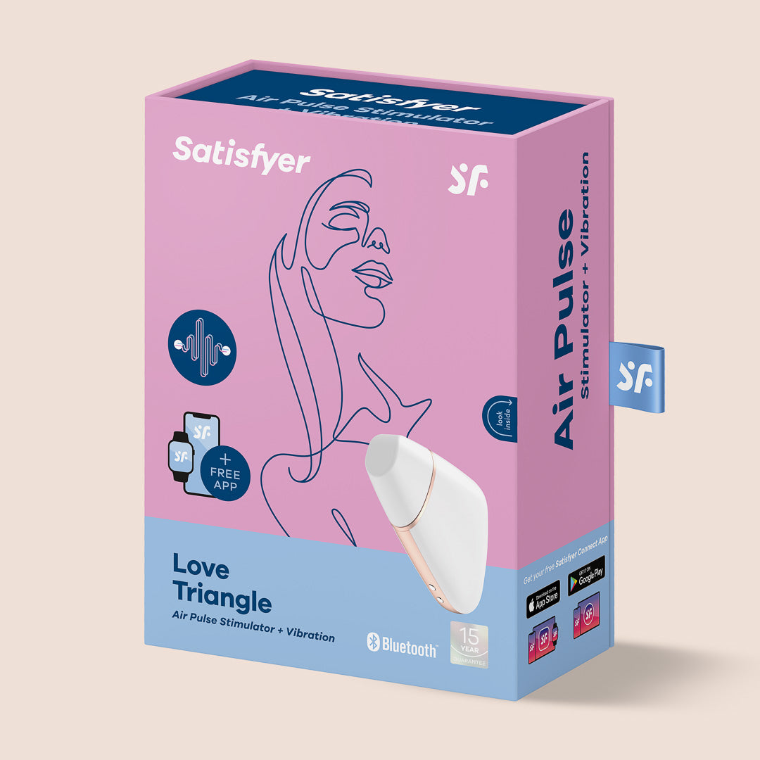 Satisfyer Love Triangle - Air Pulse Stimulation & Vibrations with Travel Cap | Clitoral Stimulator for Women | Perfect for Travel & Discreet Use