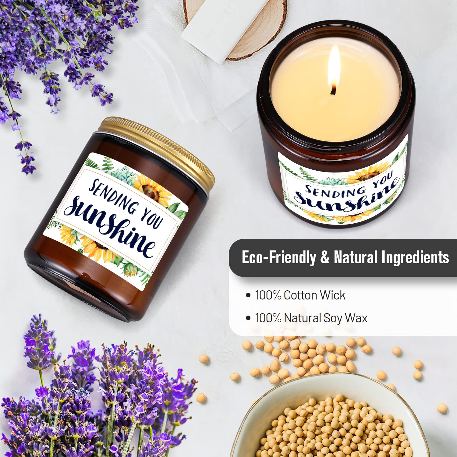 Lavender Scented Soy Wax Candles - Relaxing Aromatherapy Gifts for Women, Birthday & Christmas Presents for Best Friends, Mothers, Sisters & Coworkers | Perfect for Home Spa, Meditation & Romantic Nights