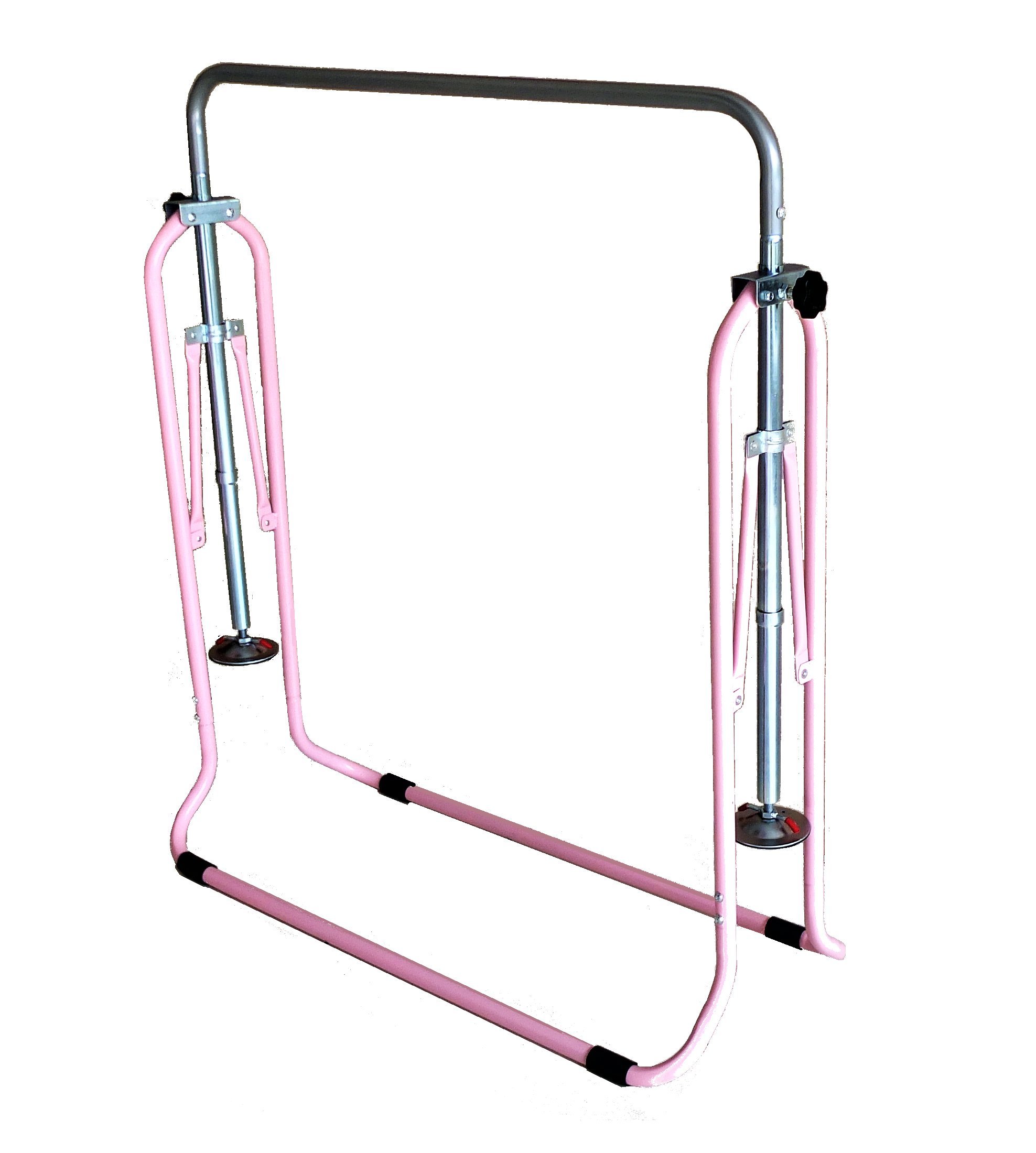 Kids Gymnastics Bar Set - Adjustable Monkey Bars, Swing Seat & Trapeze Rings for Indoor/Outdoor Play - Pink Training Equipment for Children's Pull-Up & Climbing Exercises - Perfect for Home Gym, Backyard & Playground Activities