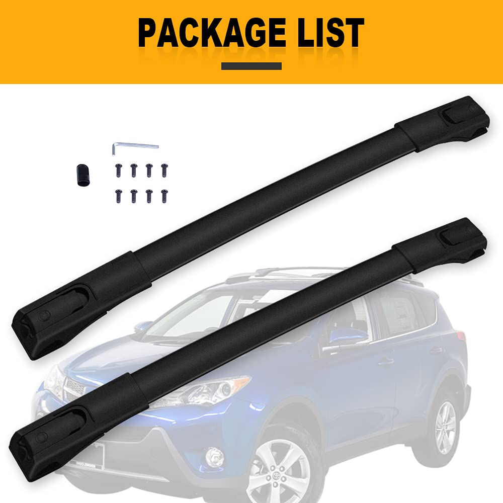 OCPTY Universal Roof Rack Cross Bars - Compatible with Toyota RAV4 2013-2018 Models | Heavy-Duty Aluminum Cargo Carrier for Luggage, Kayak, Canoe, Bike, Snowboard & Ski | Perfect for Road Trips, Camping & Outdoor Adventures