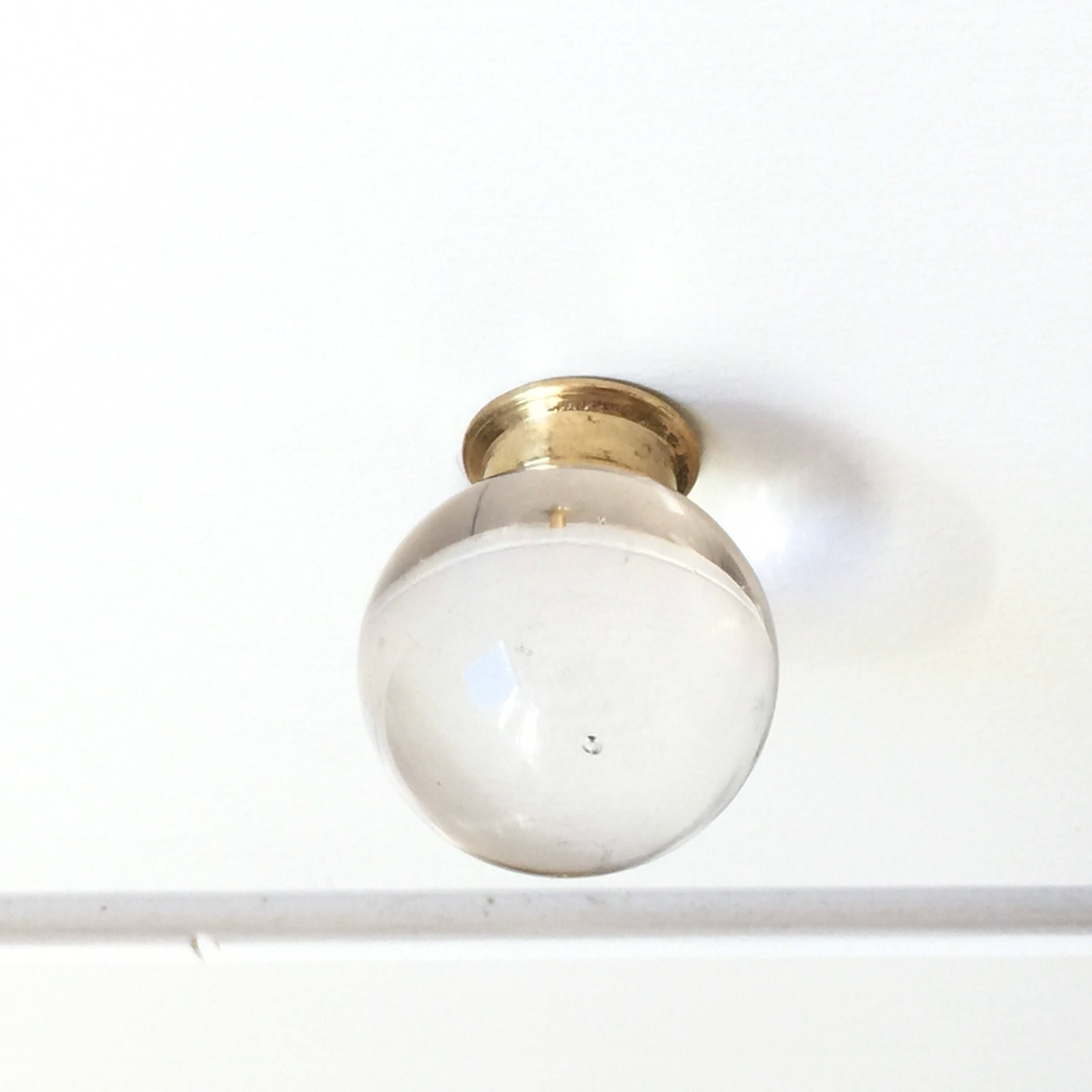 Vintage Round Glass & Brass Ball Drawer Knobs - Elegant Cabinet Hardware for Dressers, Nightstands, Kitchen Cabinets & Furniture Restoration Projects