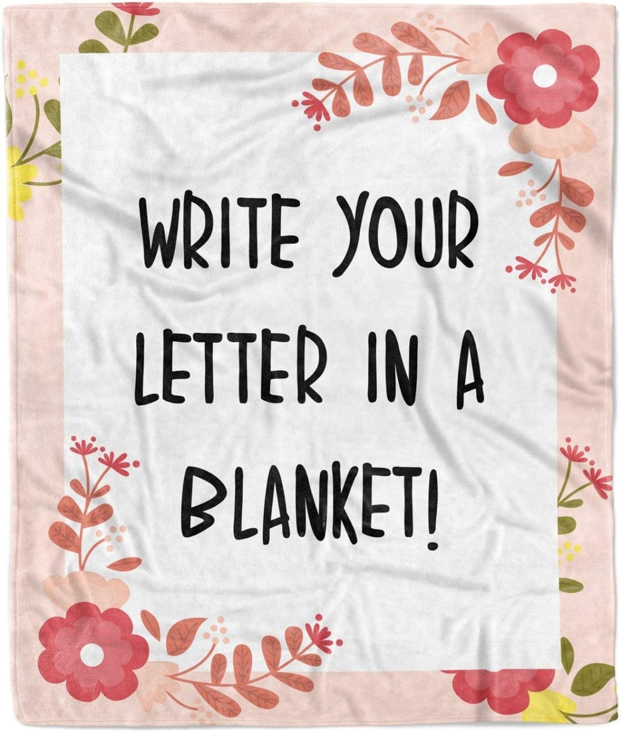 Personalized Fleece Letter Blanket - Custom Love Gift for Daughter, Son, Mom, Husband, Wife - Handwritten Air Mail Design - 30