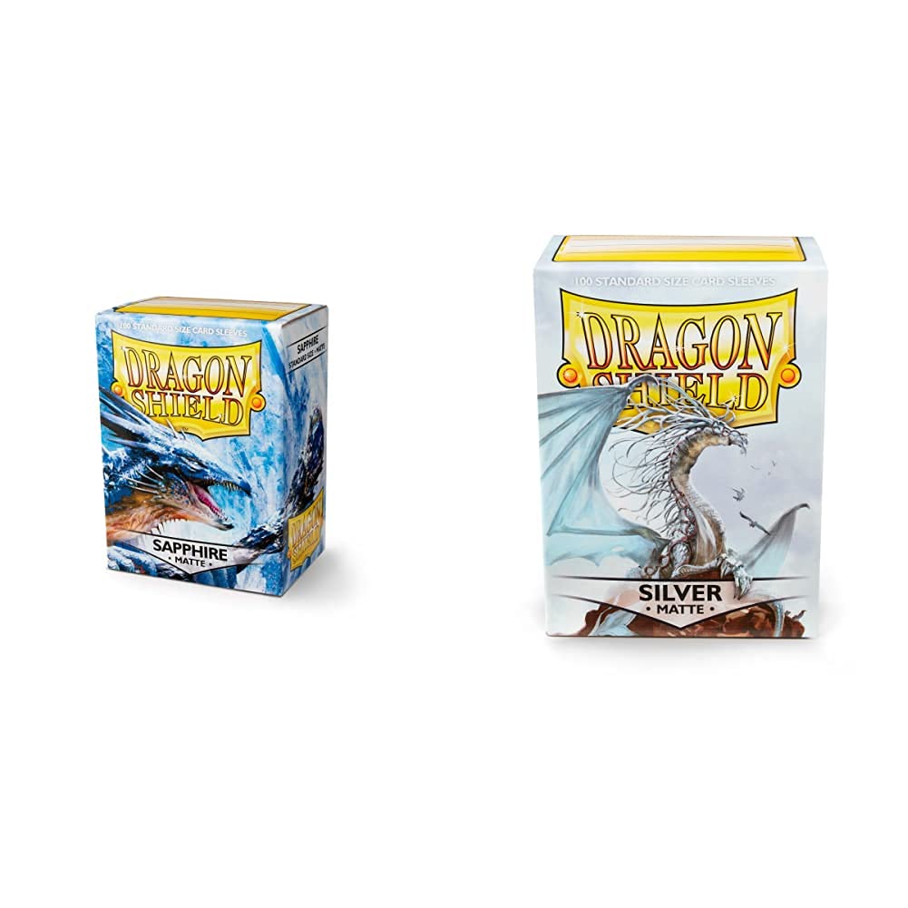 Dragon Shield Matte Sapphire & Silver Card Sleeves (100-Pack) - Premium Protection for MTG, Yu-Gi-Oh, Pokemon TCG - Perfect for Gaming Tournaments & Collectible Card Storage