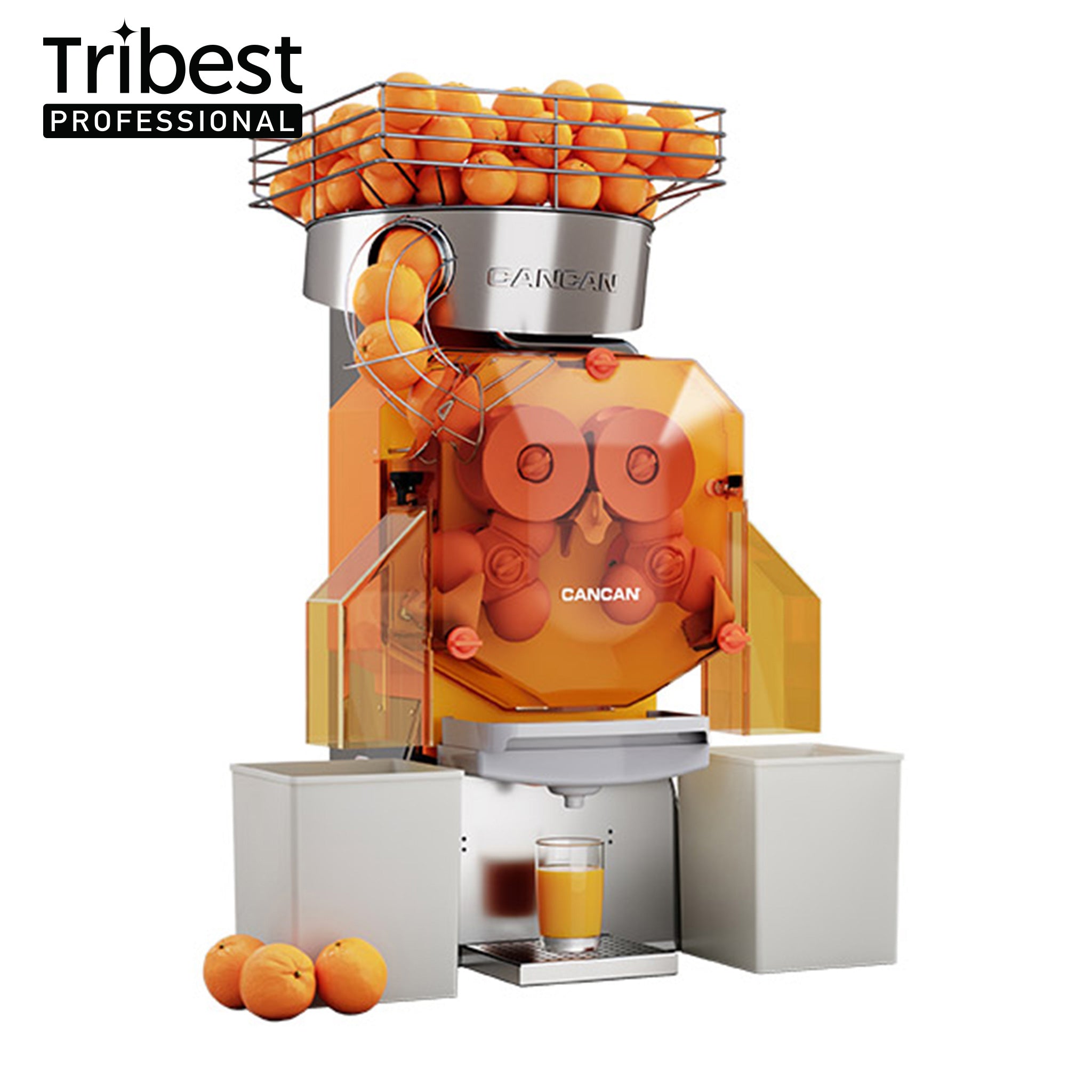 Cancan® 38 Automatic Glass Orange Juicer - Electric Citrus Press for Fresh Juice at Home, Restaurants & Breakfast Bars