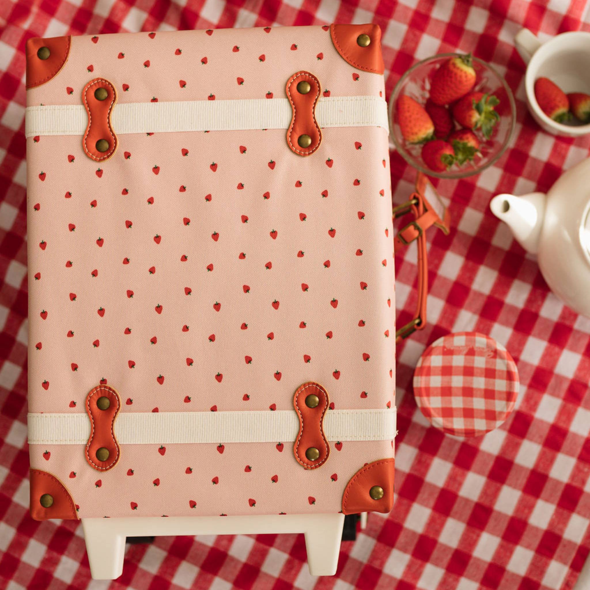 See Ya Suitcase Strawberry Print Luggage - Stylish Travel Bag for Women & Teens - Perfect for Vacation, Business Trips & Weekend Getaways
