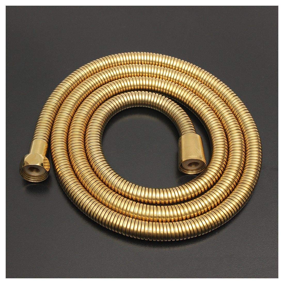 1.5m Gold Shower Hose - Flexible Stainless Steel Shower Pipe with Luxury Shower Head - Bathroom Water Tube for Spa, Hotel & Home Use (Color: Gold)
