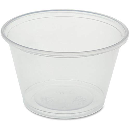 4 oz Clear Plastic Portion Cups - 100 Pack | Disposable Food Containers for Sauces, Dressings, Jams & Meal Prep | BPA-Free, Leak-Proof To-Go Containers for Restaurants, Catering & Home Use