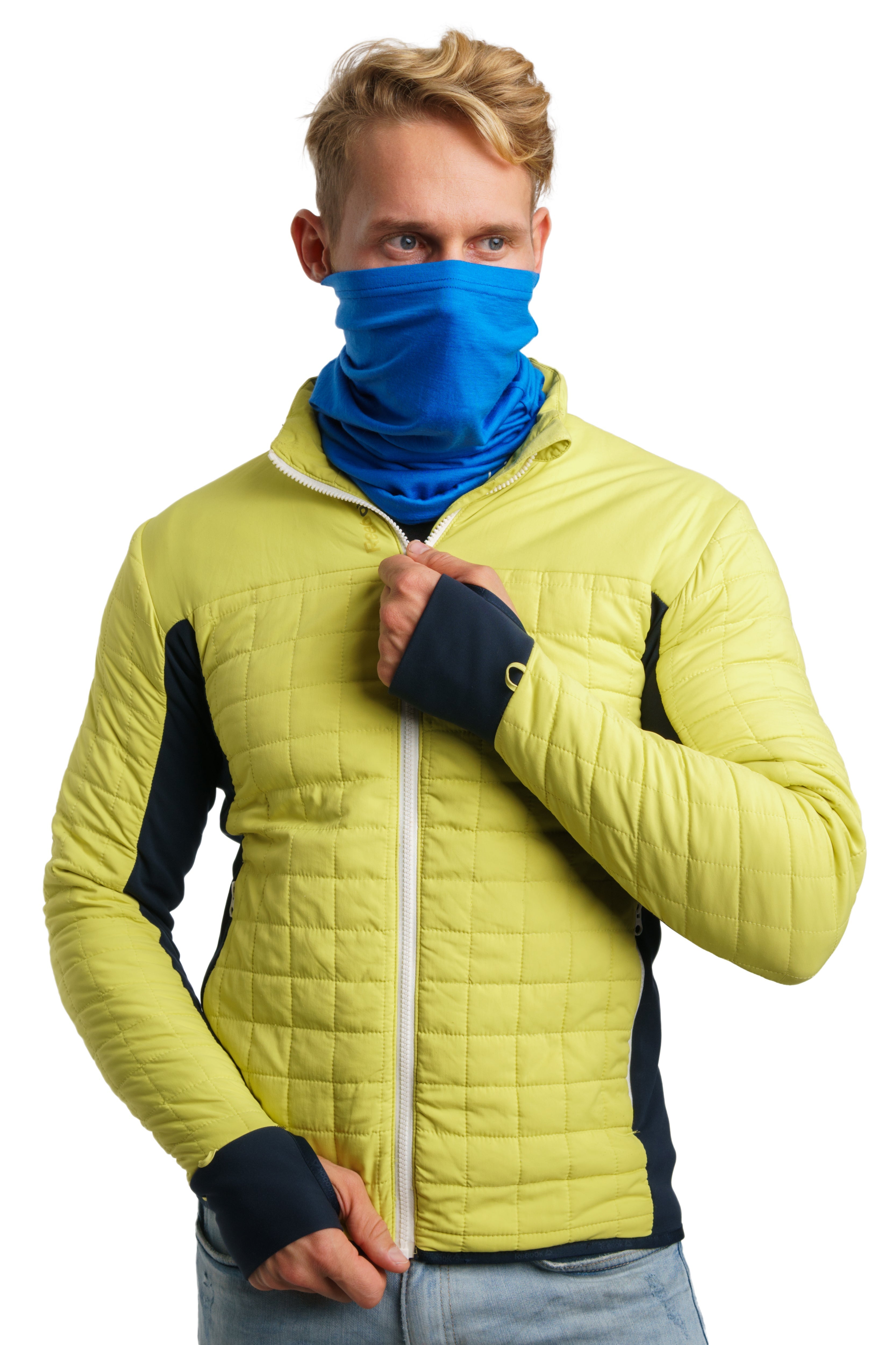 Premium Merino Wool Neck Gaiter - Sky Blue 165 | Warm & Breathable Winter Scarf for Outdoor Activities, Skiing, Hiking & Cold Weather Protection
