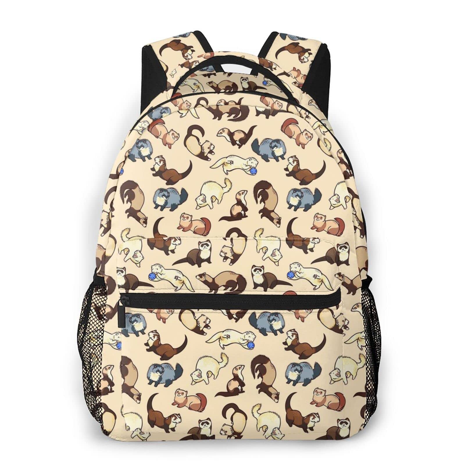 Stylish Hairy Ferret Backpack for Men & Women - Durable Casual Daypack for School, Work & Travel - Large Capacity Unisex Backpack for Teens & Adults - Perfect for Commuting, College & Outdoor Adventures