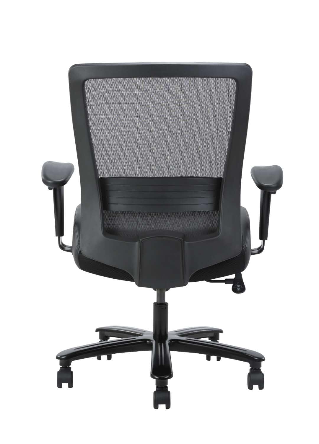 Boss Office Products Big and Tall Mesh Task Chair - 400 lbs Weight Capacity, Ergonomic Office Chair with Adjustable Height & Lumbar Support (Black) - Perfect for Home Office, Gaming, and Executive Workspaces