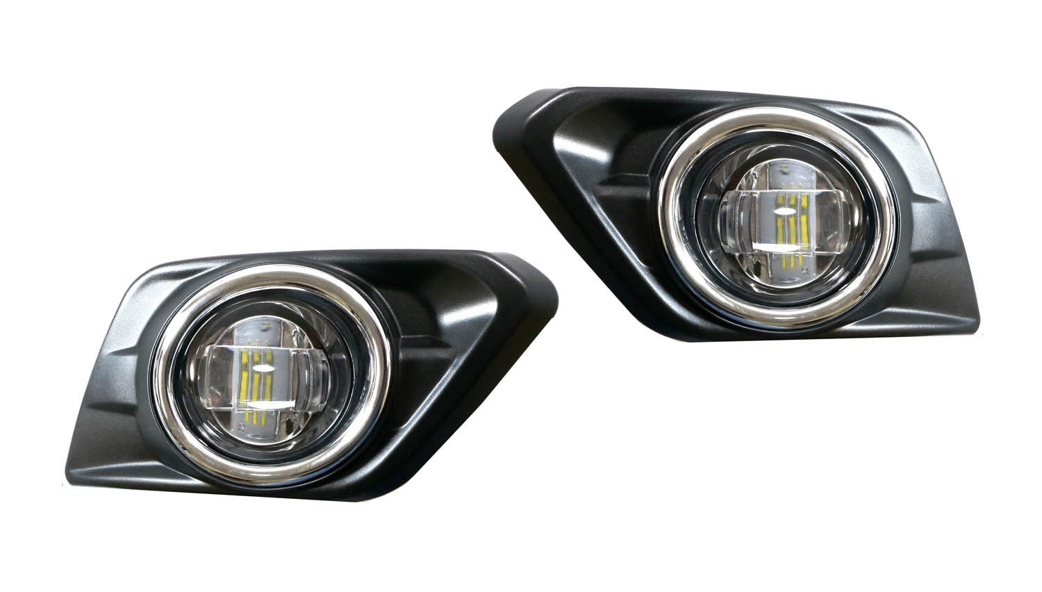 15W CREE LED Projector Fog Lights with Bezel Covers & Wiring Harness - Compatible with 2014-2016 Nissan Rogue | Durable Off-Road Lighting for Night Driving, Foggy Conditions & Adventure Vehicles