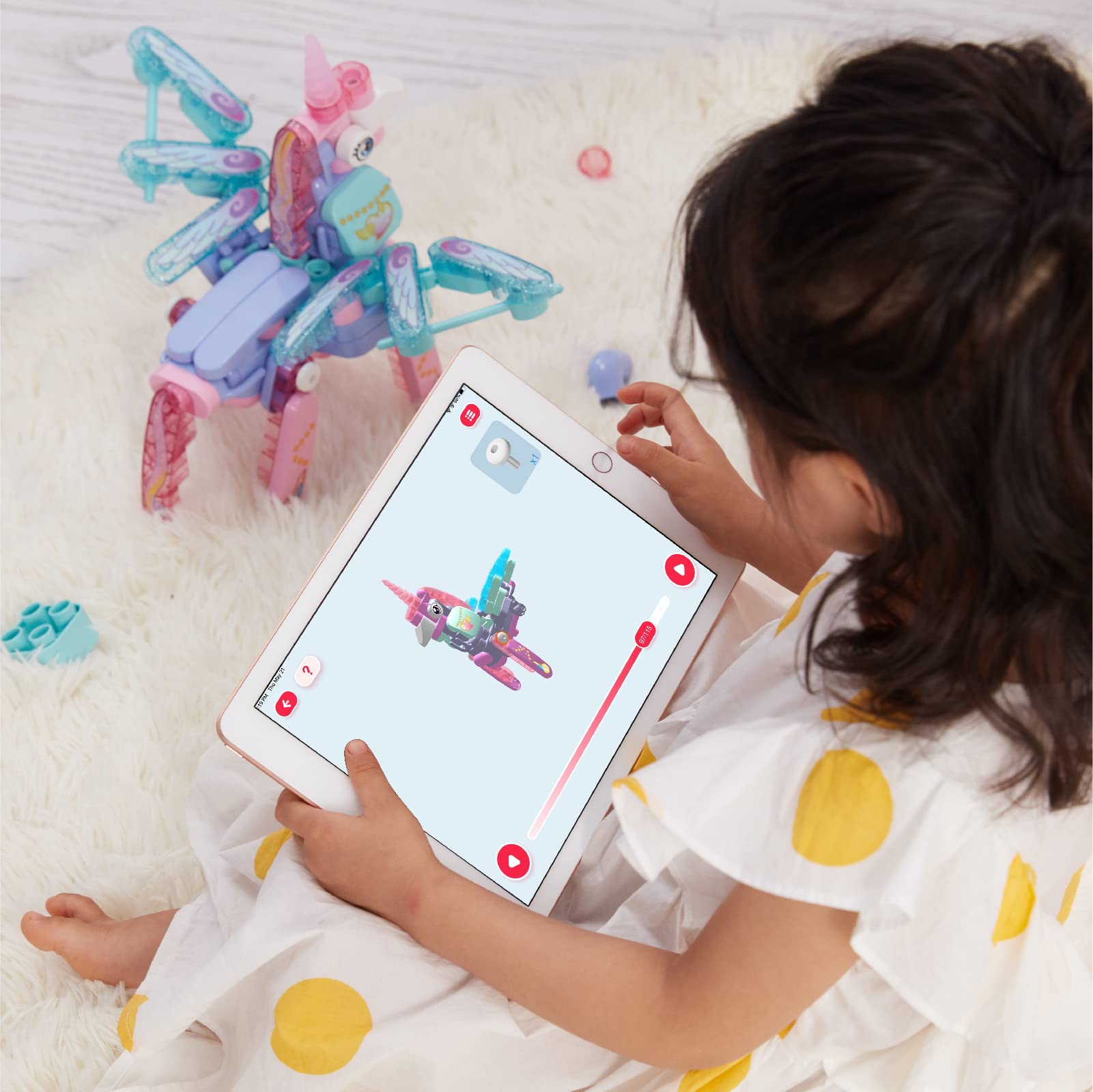 BOTZEES GO! Unicorn Robot Building Kit - STEM Learning & Remote Control Toy for Kids Ages 3+ | Electric RC Unicorn with Magic Stick & App Control | Perfect for Creative Play, Birthday Gifts & Early STEM Education