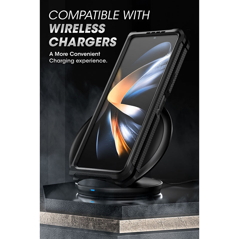 Samsung Galaxy Z Fold 5 Unicorn Beetle Kickstand Protective Case with Built-in Screen Protector - Black (Open Box) - Perfect for Work, Travel & Everyday Use