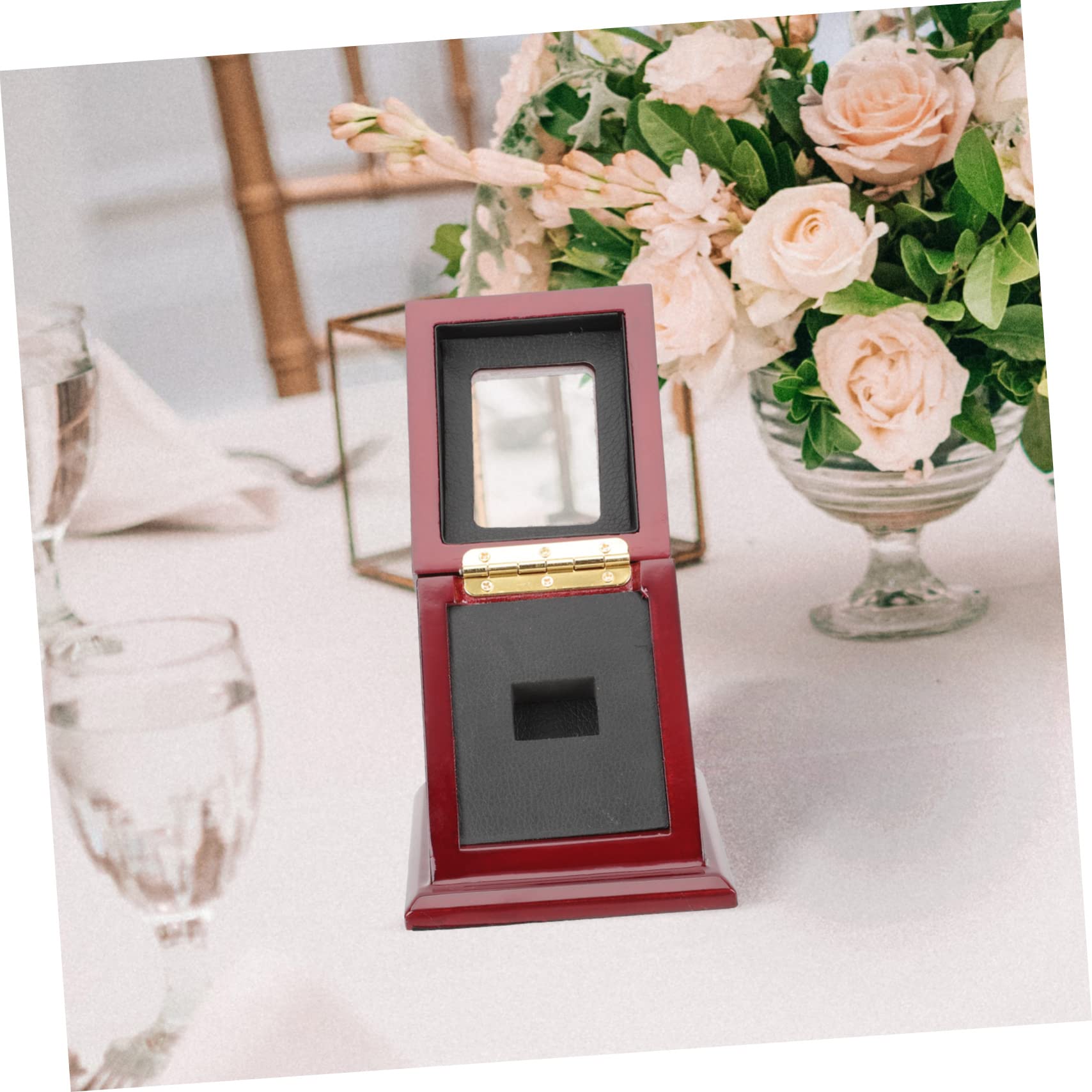 PACKOVE 5-Piece Cutoff Box Ring Stand - Baseball Ring Case & Storage Organizer for Sports Jewelry - Perfect for Displaying Championship Rings, Wedding Bands, and Sports Memorabilia