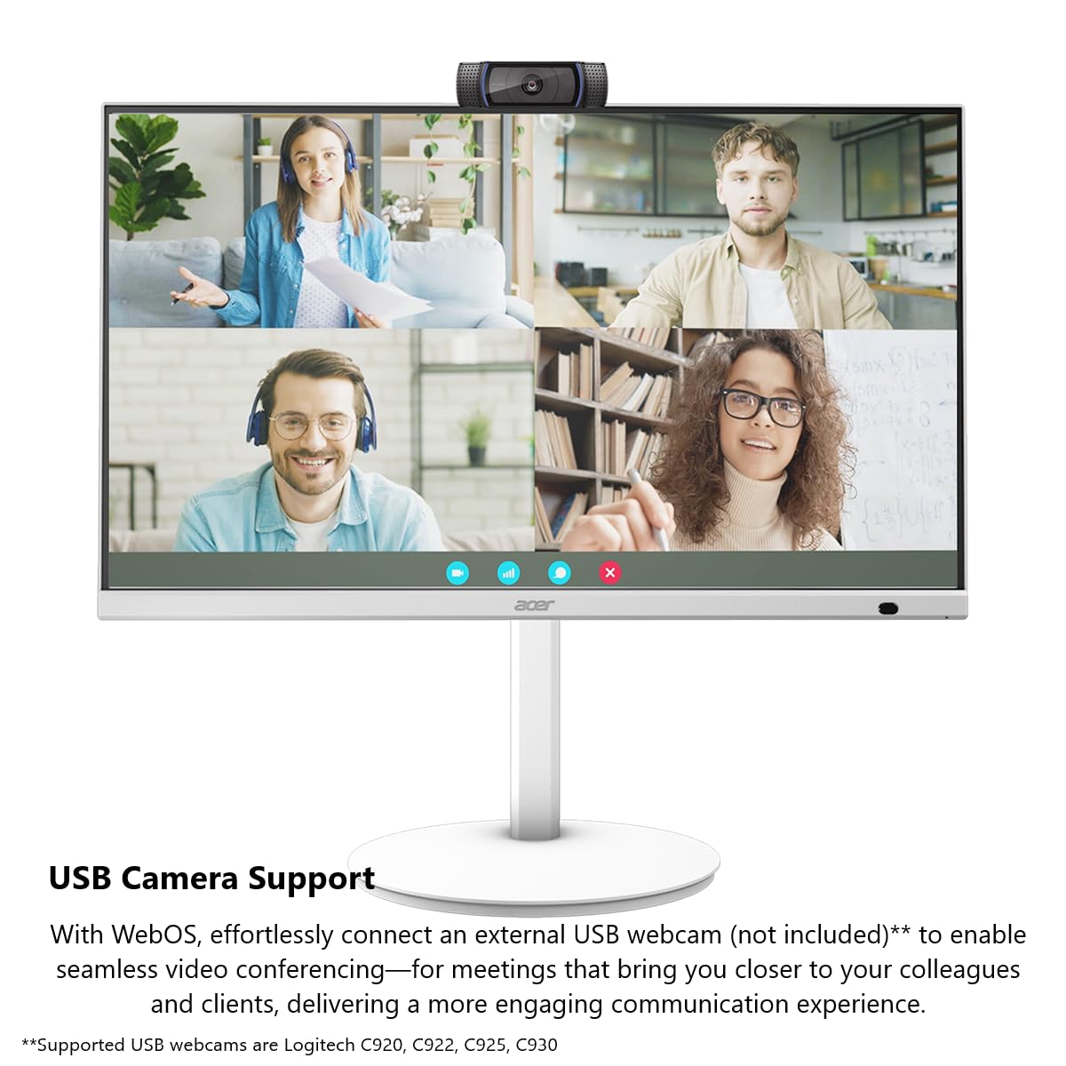 Acer CS272 27-inch IPS Full HD Smart Monitor with WebOS - Streaming TV, Bluetooth, Wireless Projection for Smart Home - Height Adjustable, Swivel, Tilt & Pivot Stand - 99% sRGB, 3Wx2 Speakers - Perfect for Home Office, Gaming & Entertainment
