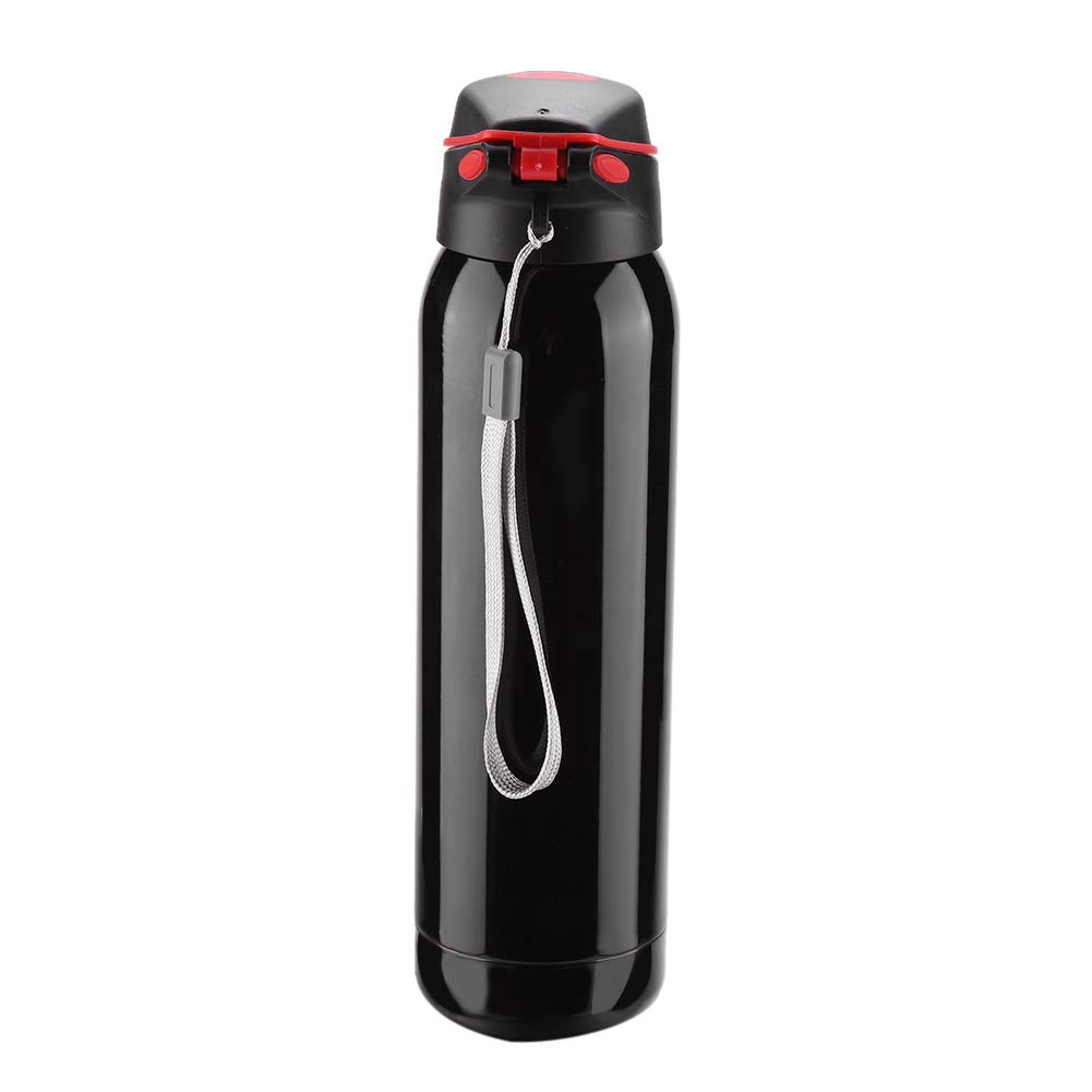 Shanrya 500ml Vacuum Insulated Stainless Steel Water Bottle - Double Wall Thermos for Hot & Cold Drinks - Leak Proof Travel Mug for Hiking, Camping, Gym, Office & Car Use (Black)