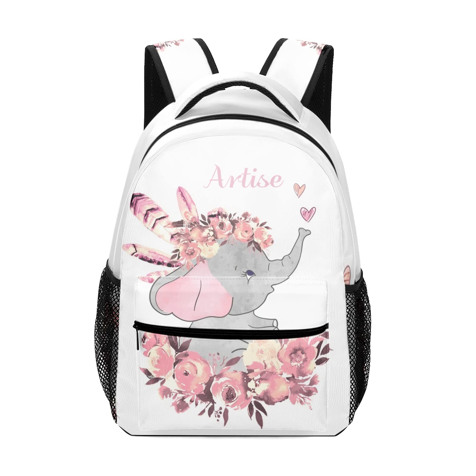 Eiis Boho Tribal Elephant Personalized School Backpack for Teens - Lightweight Travel Bookbag & Daypack for Boys & Girls - Perfect for School, College, Travel & Outdoor Adventures