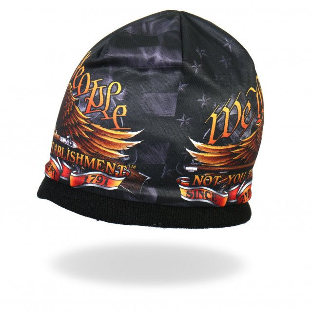 We The People Eagle 3D Art Sublimated Beanie - Patriotic American Flag Design for Men & Women - Perfect for Winter, Outdoor Sports, and Casual Wear