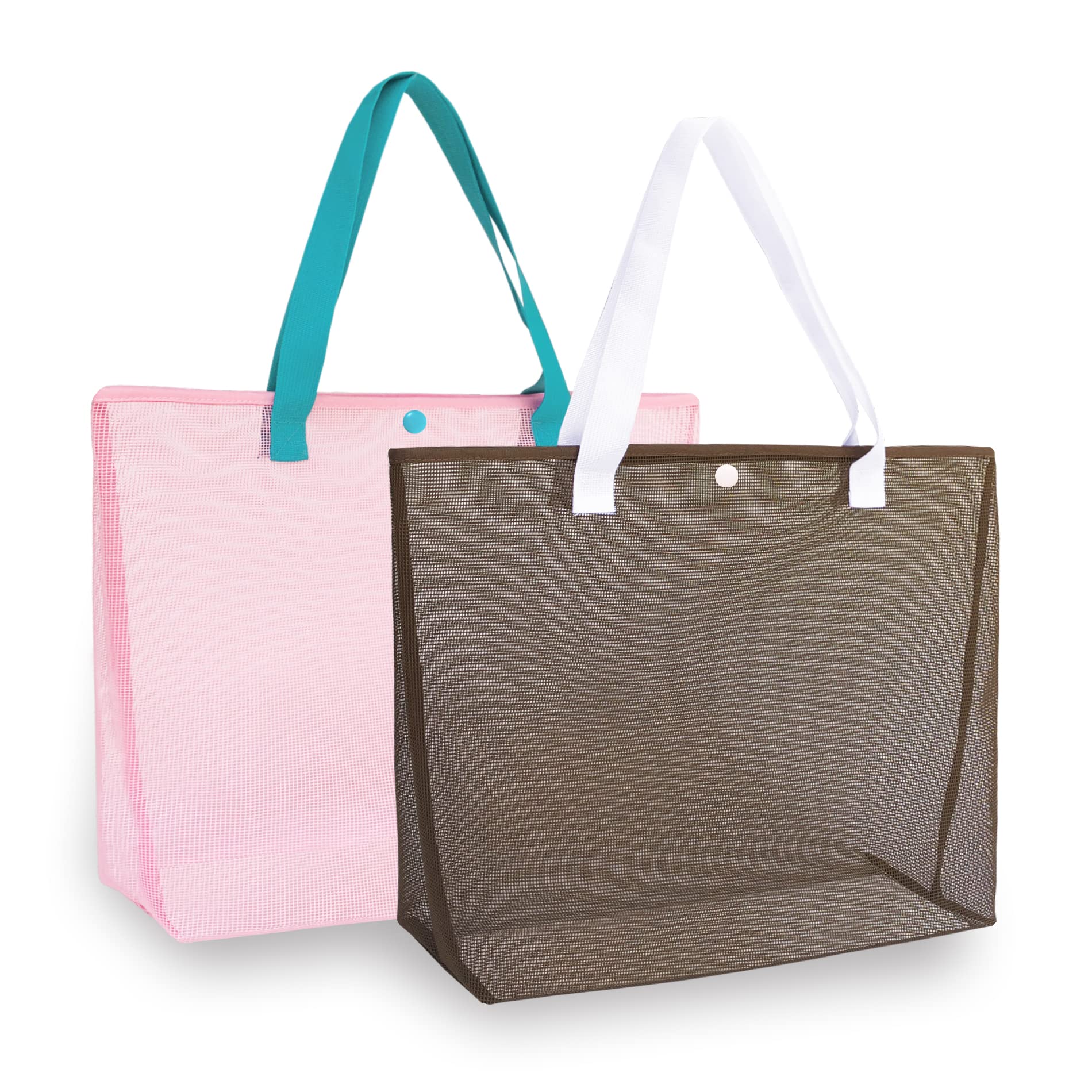 Lightweight Mesh Beach Tote Bag 2-Pack - Reusable for Pool, Travel & Shopping