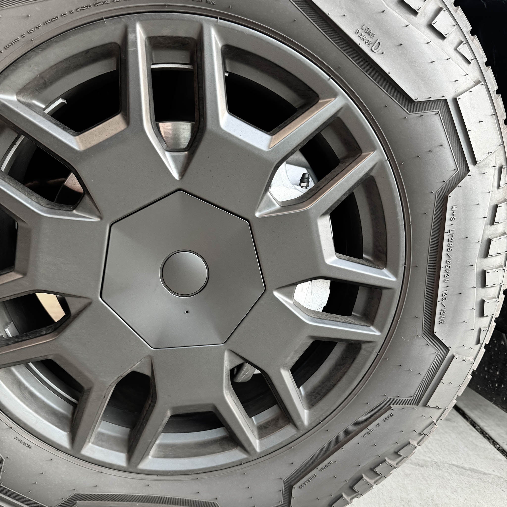 Tesla Cybertruck Wheel Center Hub Cap & Lug Nuts Cover Set (4 Pcs) - Durable Wheel Accessories for Off-Roading & Urban Driving