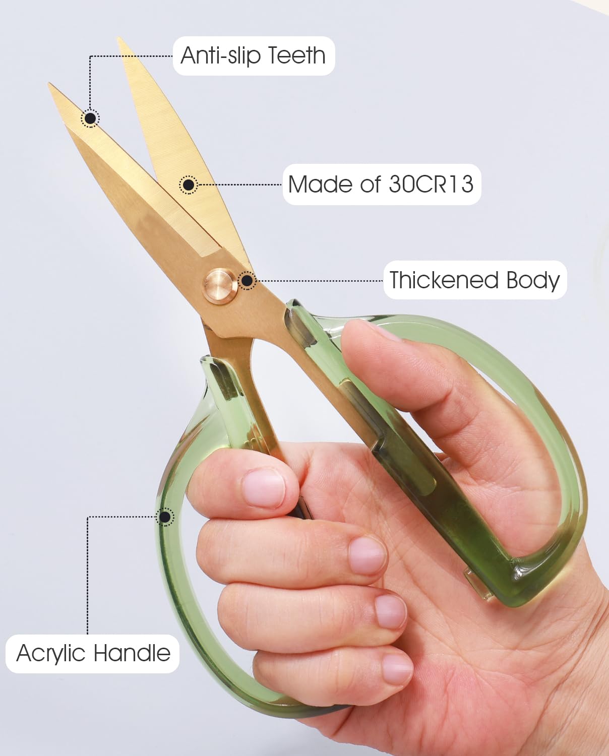 ARCHIKING 7.7 Inch Kitchen Shears - Stainless Steel Multi-Purpose Scissors for Meat, Poultry & Cooking with Comfort Grip & Acrylic Handle - Perfect for Food Prep, Cutting Herbs, Opening Packages & Everyday Kitchen Use