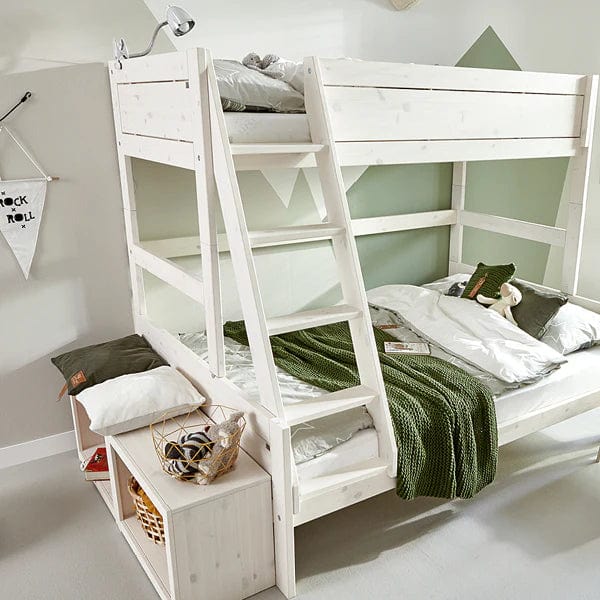 Sturdy Family Bunk Bed with Safety Ladder - 90x200cm & 140x200cm Twin/Full Size - Space Saving Kids Bedroom Furniture for Siblings or Sleepovers