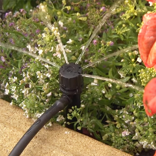 Antelco Shrubbler 180° Adjustable Drip Irrigation Emitter with Spike Stake - 0.33L/H Flow Rate @100KPA - Perfect for Garden Beds, Potted Plants & Landscape Watering