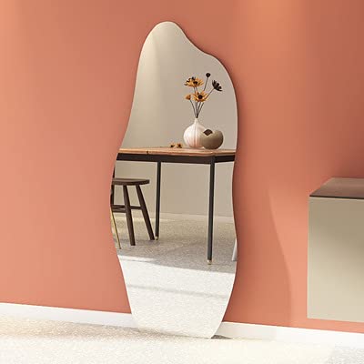Nordic Style Frameless Full-Length Mirror 120x50cm - Modern Irregular Dressing Mirror for Bedroom, Bathroom & Vanity - Perfect for Makeup, Outfit Checks & Home Decor