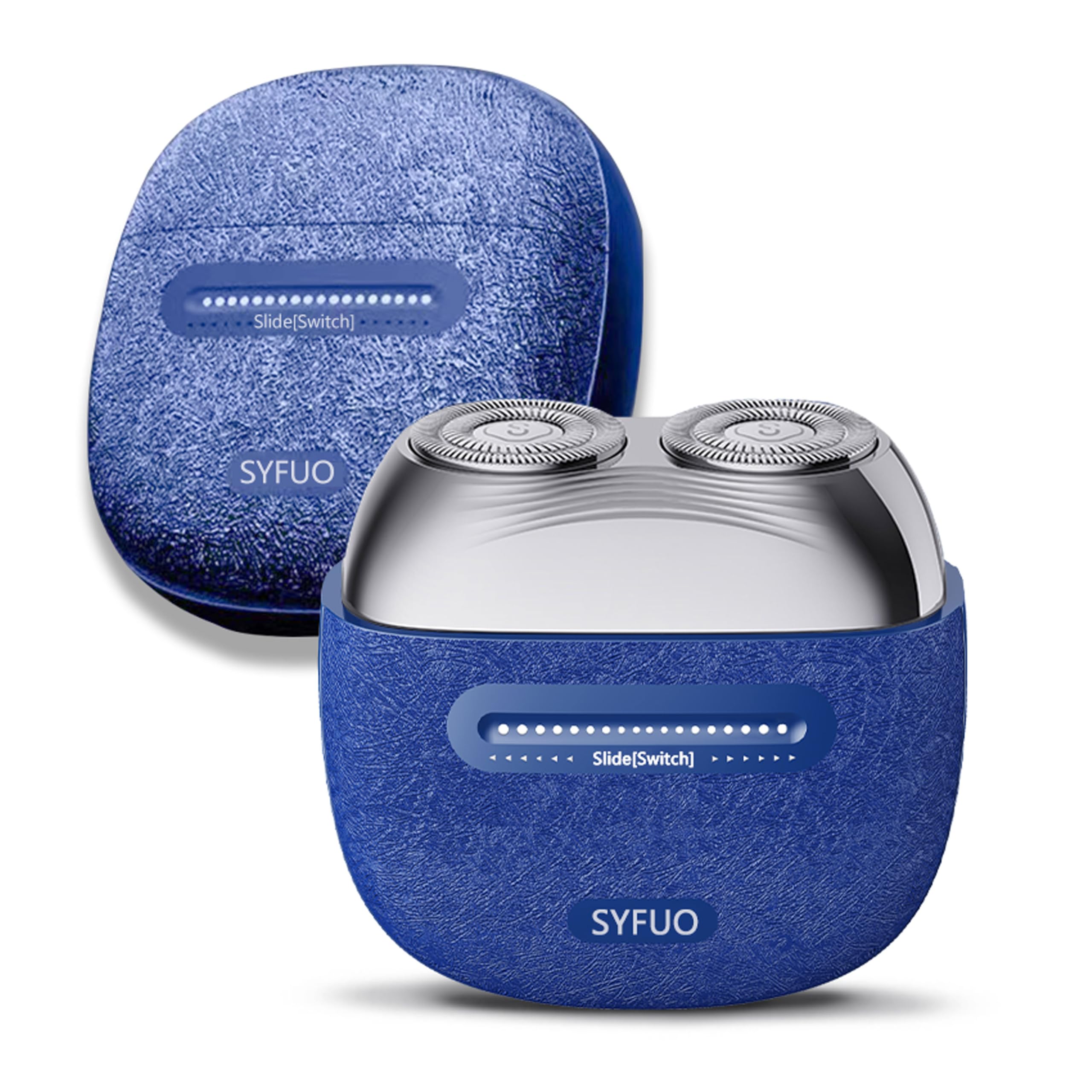 Mini Electric Shavers for Men - IPX7 Waterproof Portable Electric Razor | Wet & Dry USB-C Rechargeable Beard Trimmer | Perfect for Travel, Gym & Home Use (Blue)