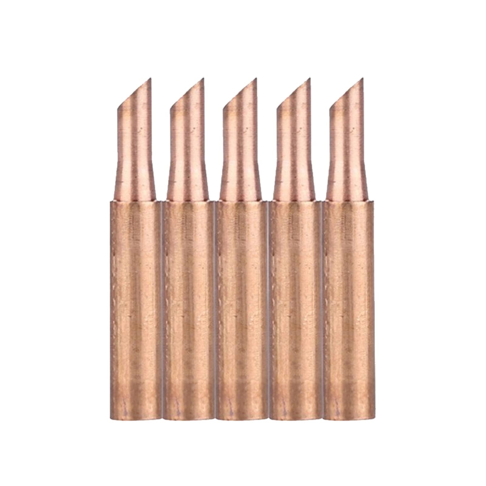 5pcs 900M-T-5C Soldering Iron Tips - Pure Copper Replacement Tips for 936 Soldering Station - High Performance Welding & Soldering Accessories for Electronics Repair, DIY Projects, and Workshop Equipment
