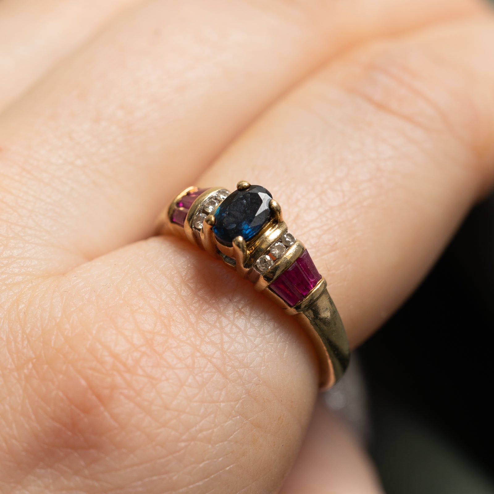 Multi Gemstone Cocktail Ring for Women - 0.84 Carat Total Weight (CTW) - Size 7.25 - Elegant Statement Jewelry for Parties, Weddings & Special Occasions