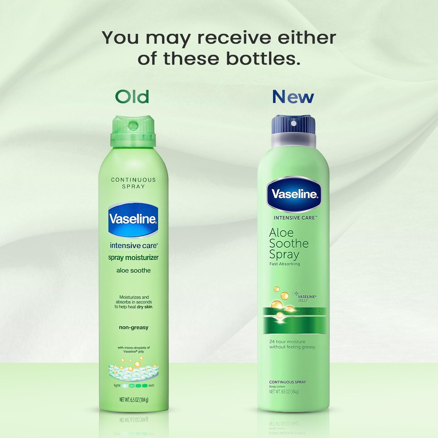 Vaseline Cocoa Radiant & Aloe Soothe Body Spray 2-Pack – Non-Greasy, Fast-Absorbing Moisturizer for Dry Skin, 6.5 Oz Each – Perfect for Daily Hydration & Post-Shower Care