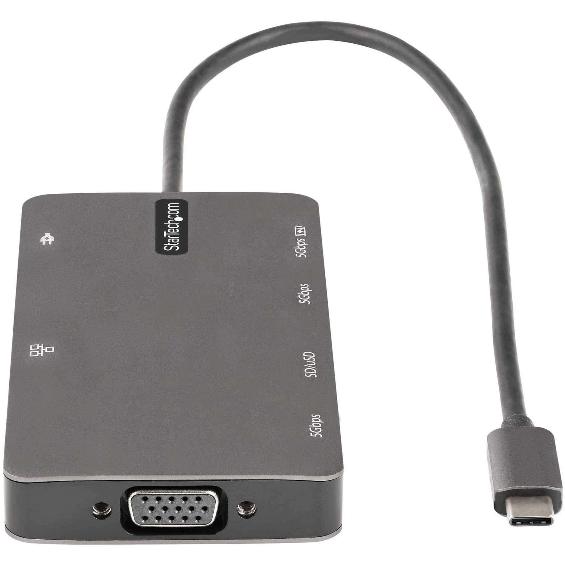 StarTech.com USB C Hub with HDMI 4K 30Hz/VGA, 5Gbps USB 3.0 Ports, 100W PD, SD/Micro Card Reader, Gigabit Ethernet - Compact Travel Dock for MacBook Pro/Air, Dell XPS, HP, Chromebook (DKT30CHVSDPD) - Perfect for Home Office, Remote Work & Business Travel