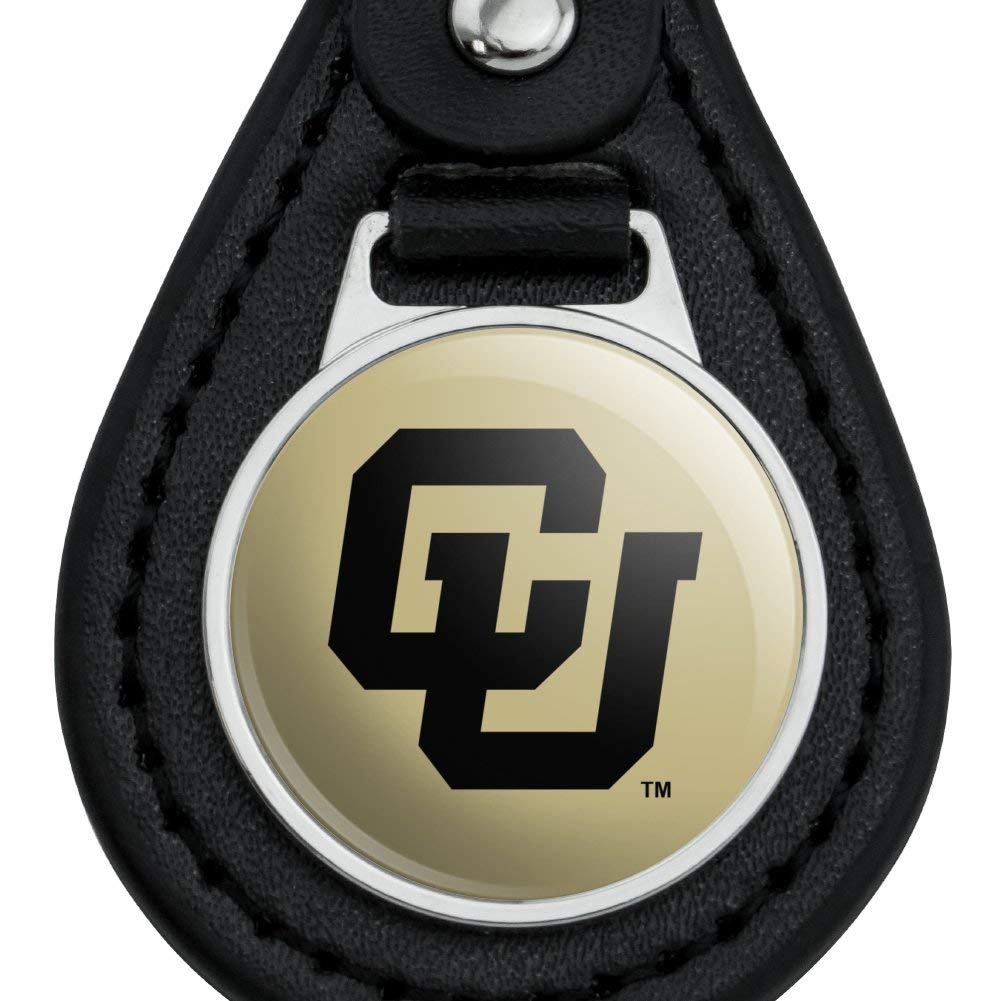 University of Colorado Boulder Black Leather Keychain - Premium CU Buffs Key Ring for Students, Alumni & Fans - Perfect for Backpacks, Gifts & School Spirit Accessories