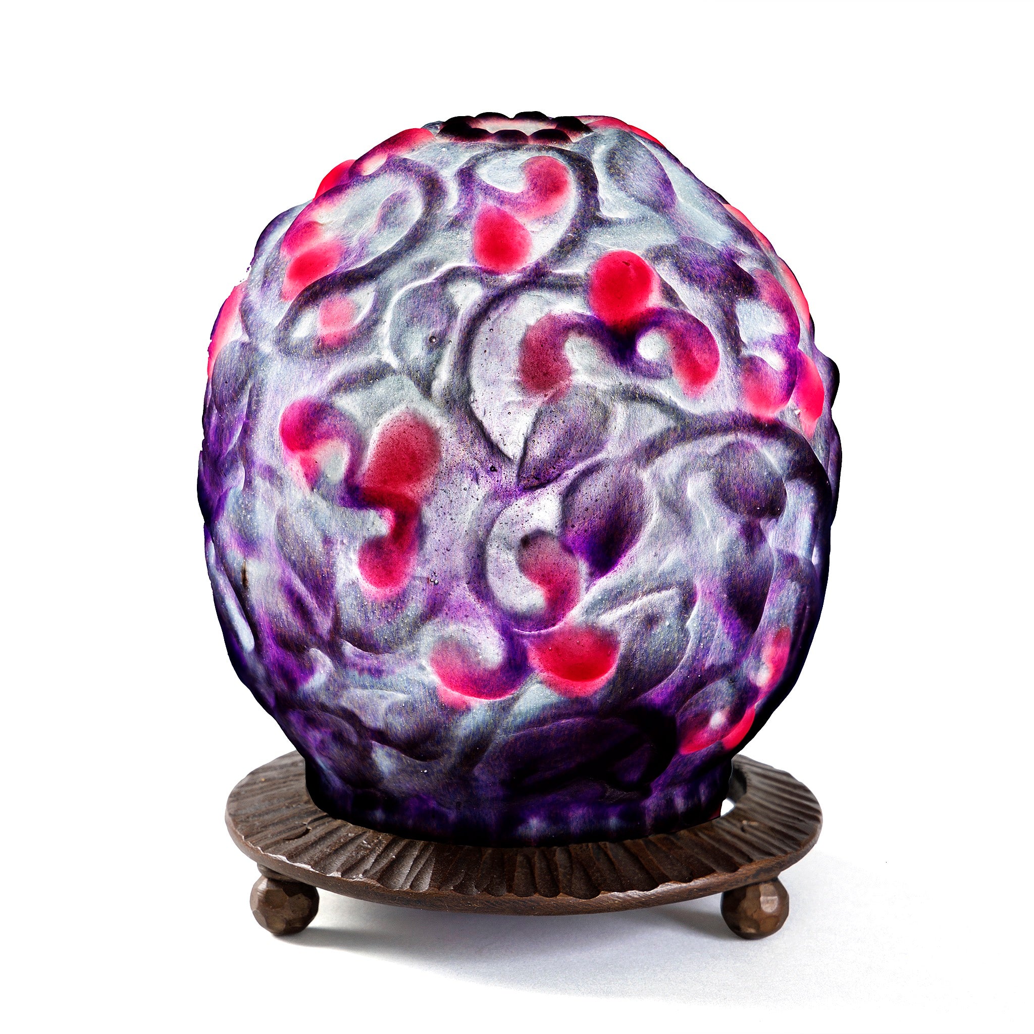 Gabriel Argy Rousseau Pâte de Verre Fruits et Feuilles Night Light - Handmade Glass Art Lamp for Bedroom, Nursery & Home Decor | Perfect Night Light for Kids Room, Gift Idea & Cozy Ambiance