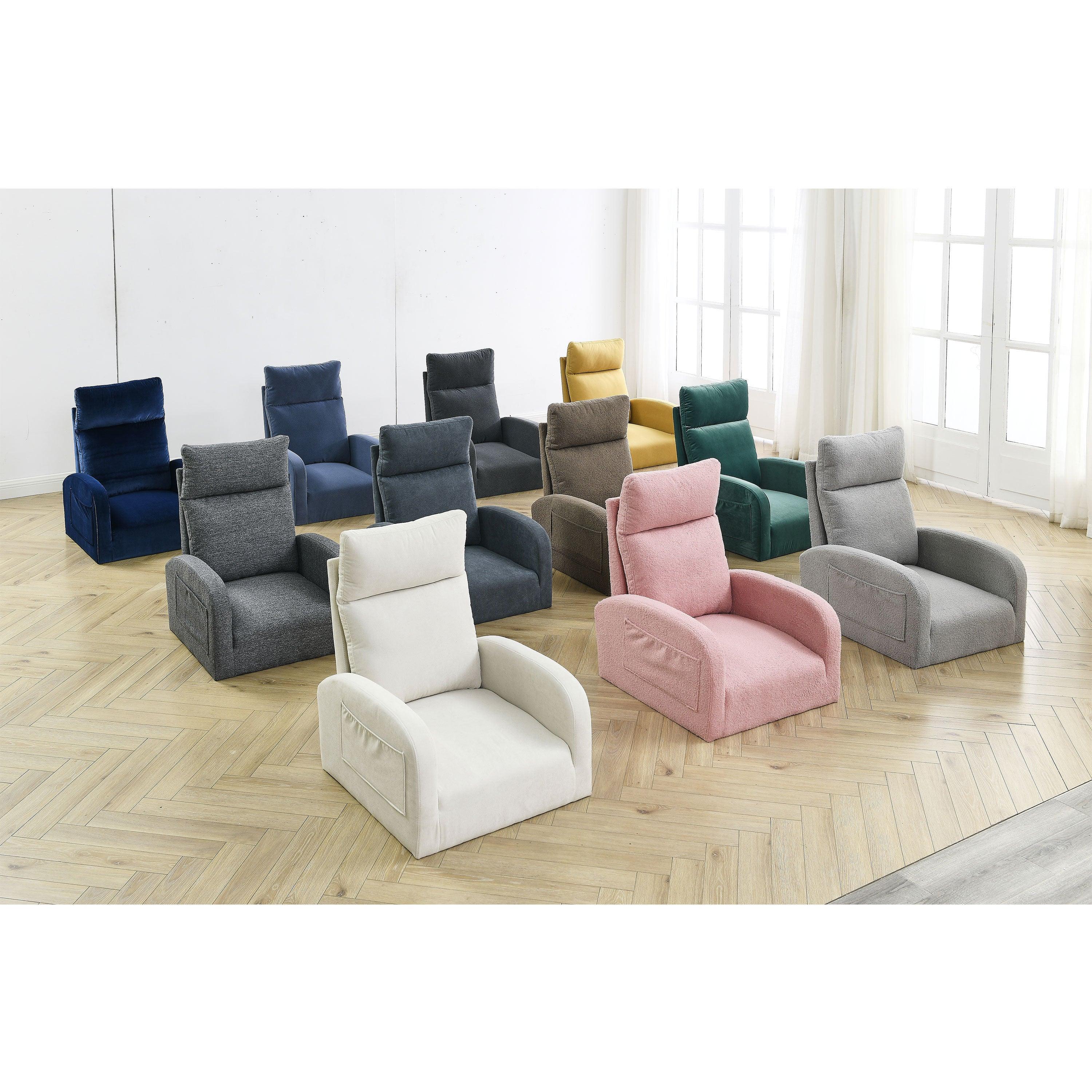 27.6W Modern Accent High Backrest Rocking Chair with Side Pockets - Comfortable Lounge Armchair for Living Room, Bedroom & Nursery - Perfect for Relaxing, Reading & Nursing