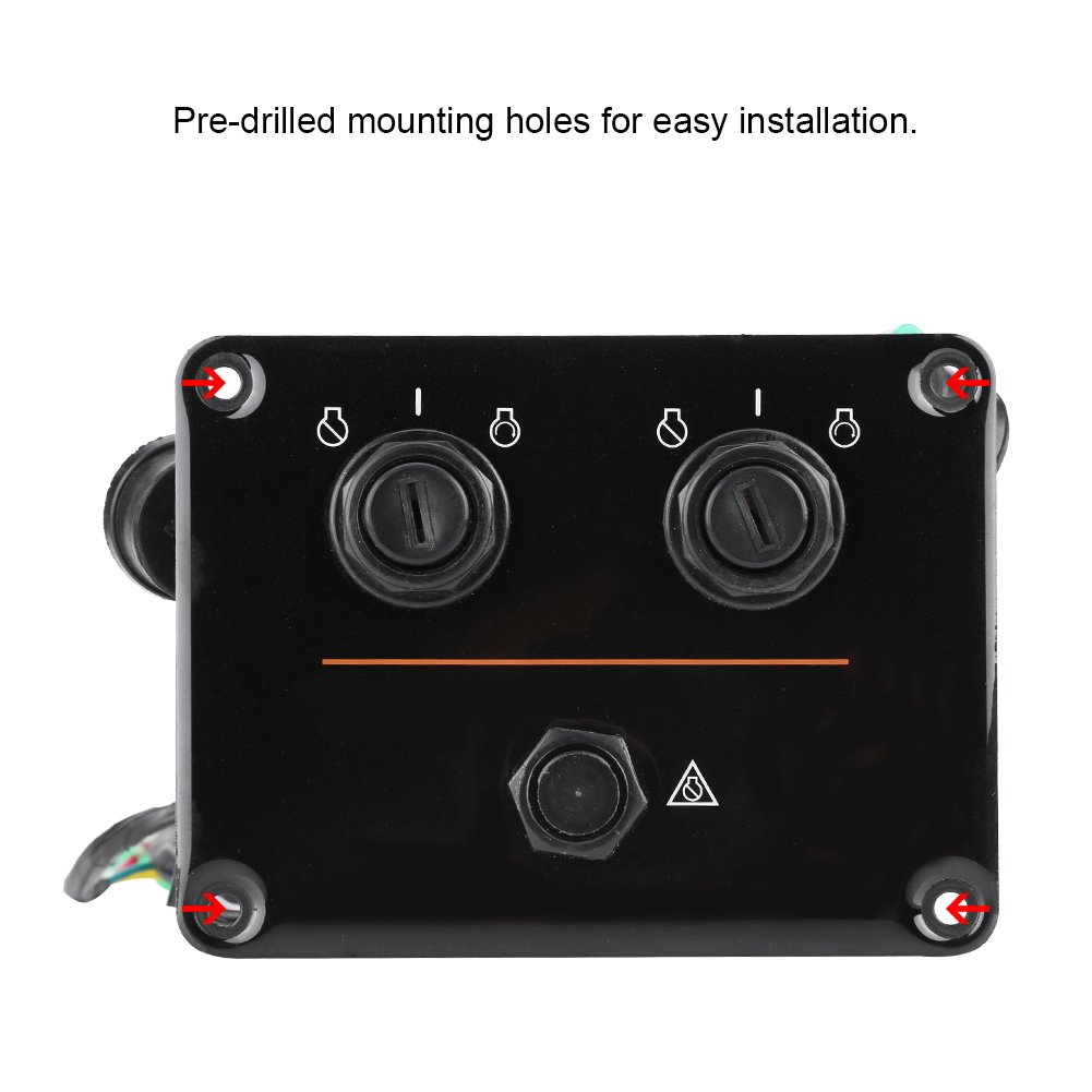 Dual Key Switch Panel Kit 12V 0.1W - 6K1-82570-08-00 Replacement for Outboard Dual Engine Vertical Control - Perfect for Marine Boat Engine Control Systems