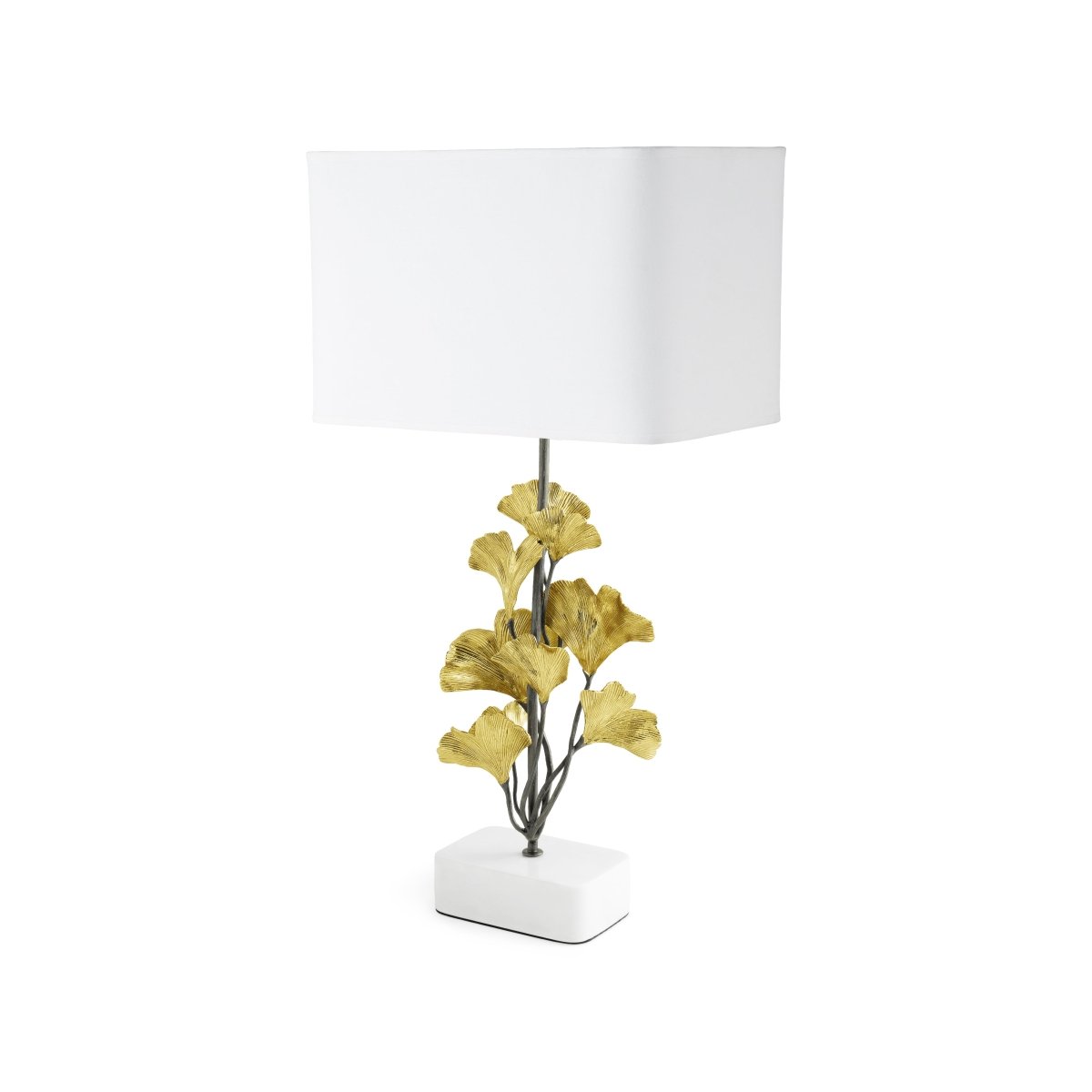 Golden Ginkgo Table Lamp - Modern LED Nightstand Light for Bedroom, Living Room, and Office - Warm White & Adjustable Brightness - Perfect for Reading, Relaxing, and Decor