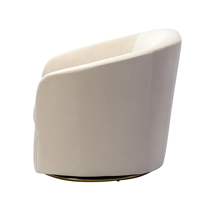Emanuela Velvet Swivel Barrel Armchair - Modern Accent Chair for Living Room, Bedroom & Office - 360° Rotating Comfortable Lounge Chair with Soft Upholstery - Perfect for Reading, Relaxing & Home Decor