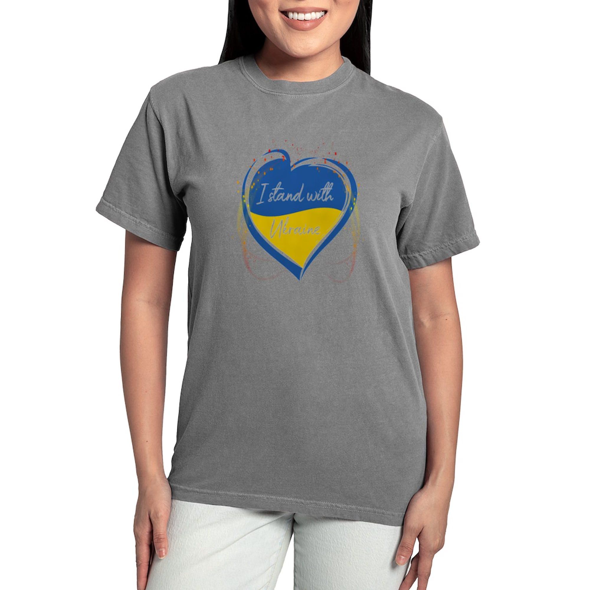 I Stand with Ukraine Women's T-Shirt - Comfort Colors® Soft Cotton Tee - Support Ukraine Charity & Show Solidarity - Perfect for Protests, Rallies & Everyday Wear