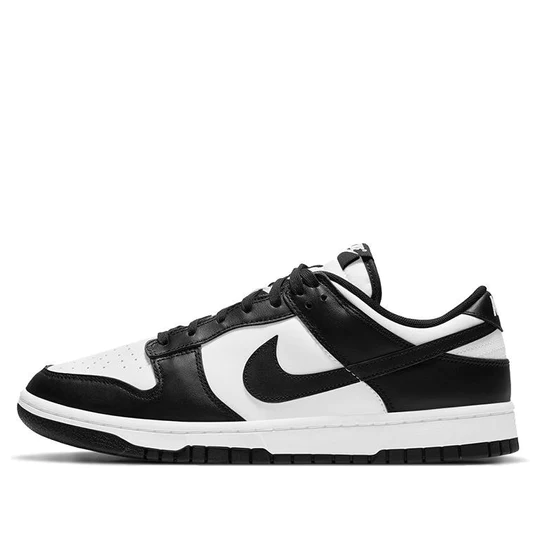 Nike Men's Dunk Low Sneakers - Black & White Retro Basketball Shoes for Casual Wear & Street Style