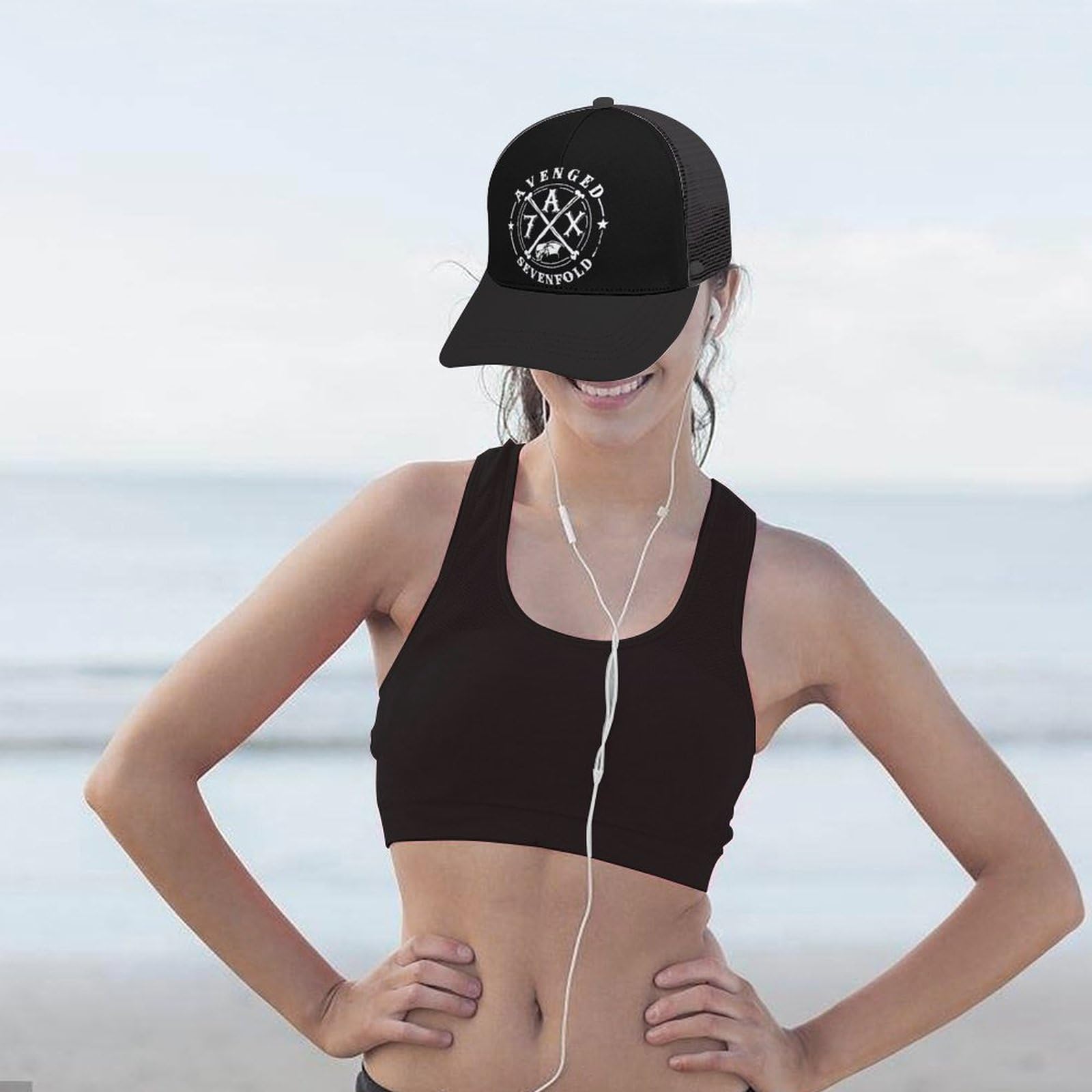 Sattika Baseball Cap - Avenged Sevenfold Trucker Hat, Mesh Back, Dad Hat for Men & Women - Fashion Casual Sport Sun Hat, Unisex Summer Golf Snapback Cap in Black - Perfect for Outdoor Activities, Concerts & Daily Wear