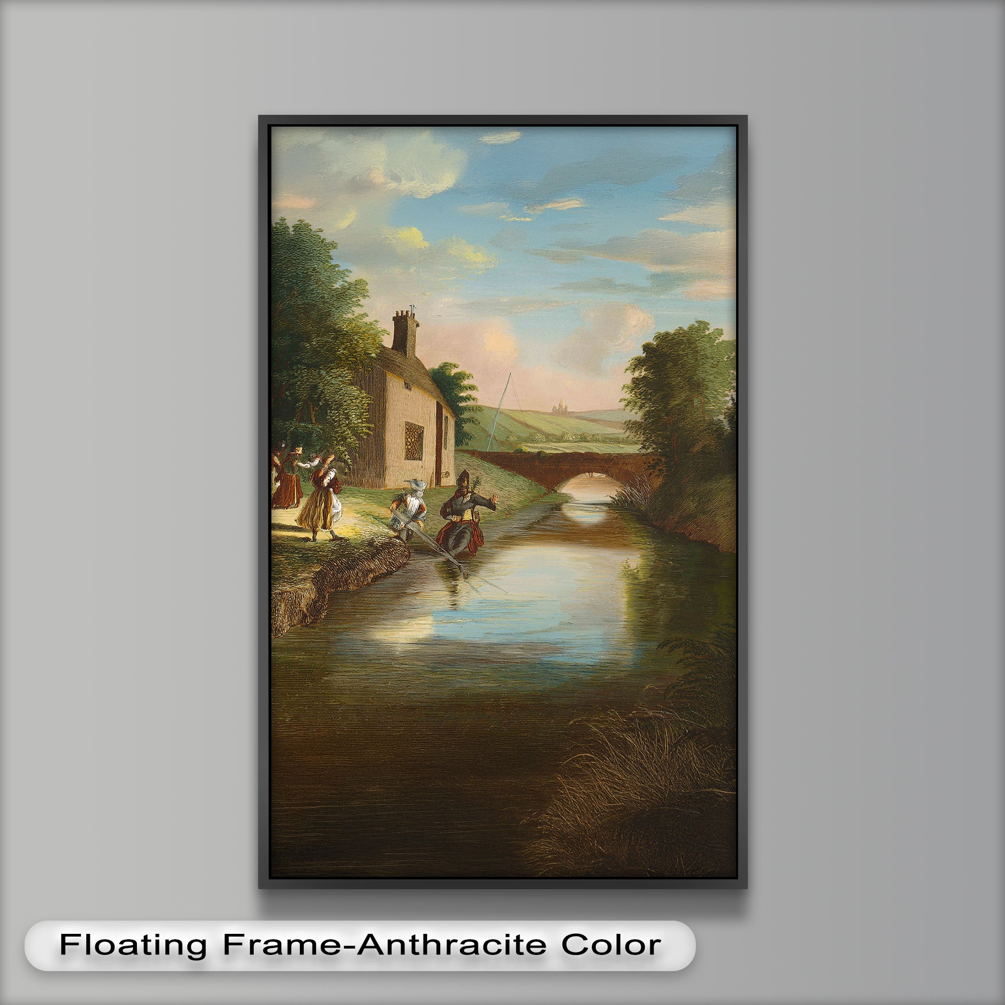 Romantic English Countryside Historic Oil Painting - A Day by the River - Perfect for Home Decor, Living Room Wall Art & Gift Ideas