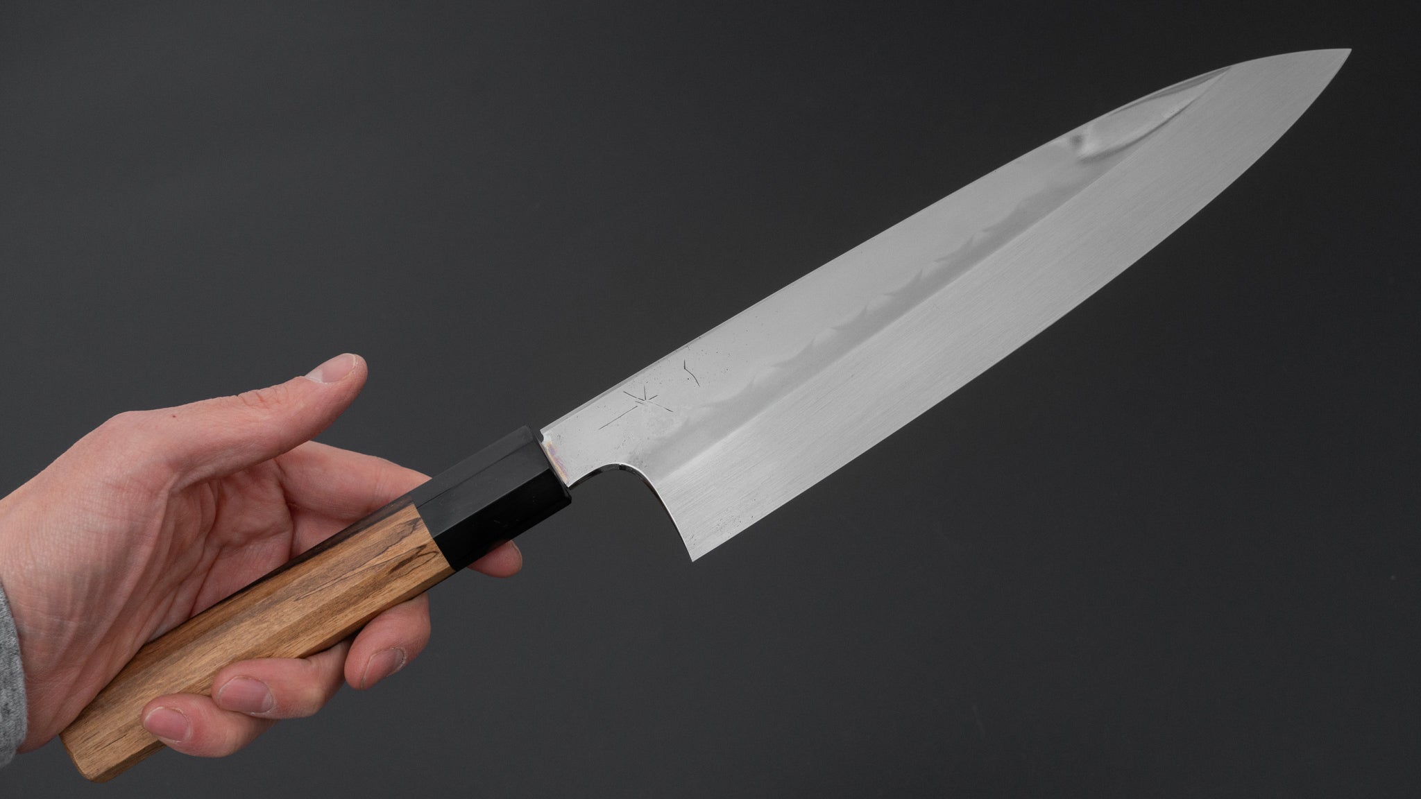 Premium Hitohira Togashi White #1 Notaremon Mizu Honyaki Gyuto 240mm Chef Knife - Kurokaki Persimmon Handle with Saya (#111) - Japanese Kitchen Knife for Professional Chefs & Home Cooking, Perfect for Slicing, Dicing & Precision Cutting