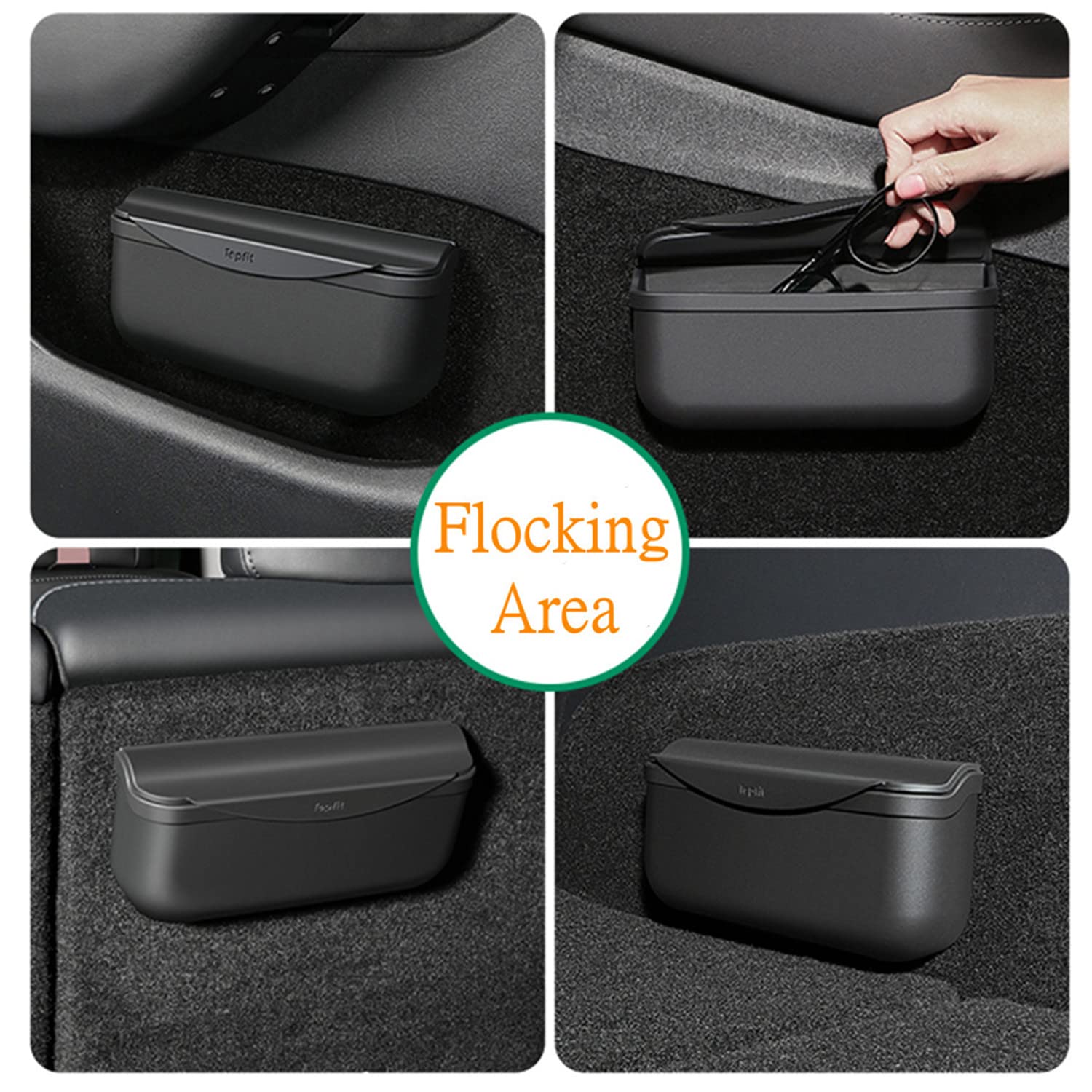 Tesla Model Y & 3 Silicone Storage Organizer Tray - Non-Slip Glasses Holder & Hidden Compartment for Sunglasses, Phones, Keys - Interior Accessories for Car Organization & Daily Essentials Storage