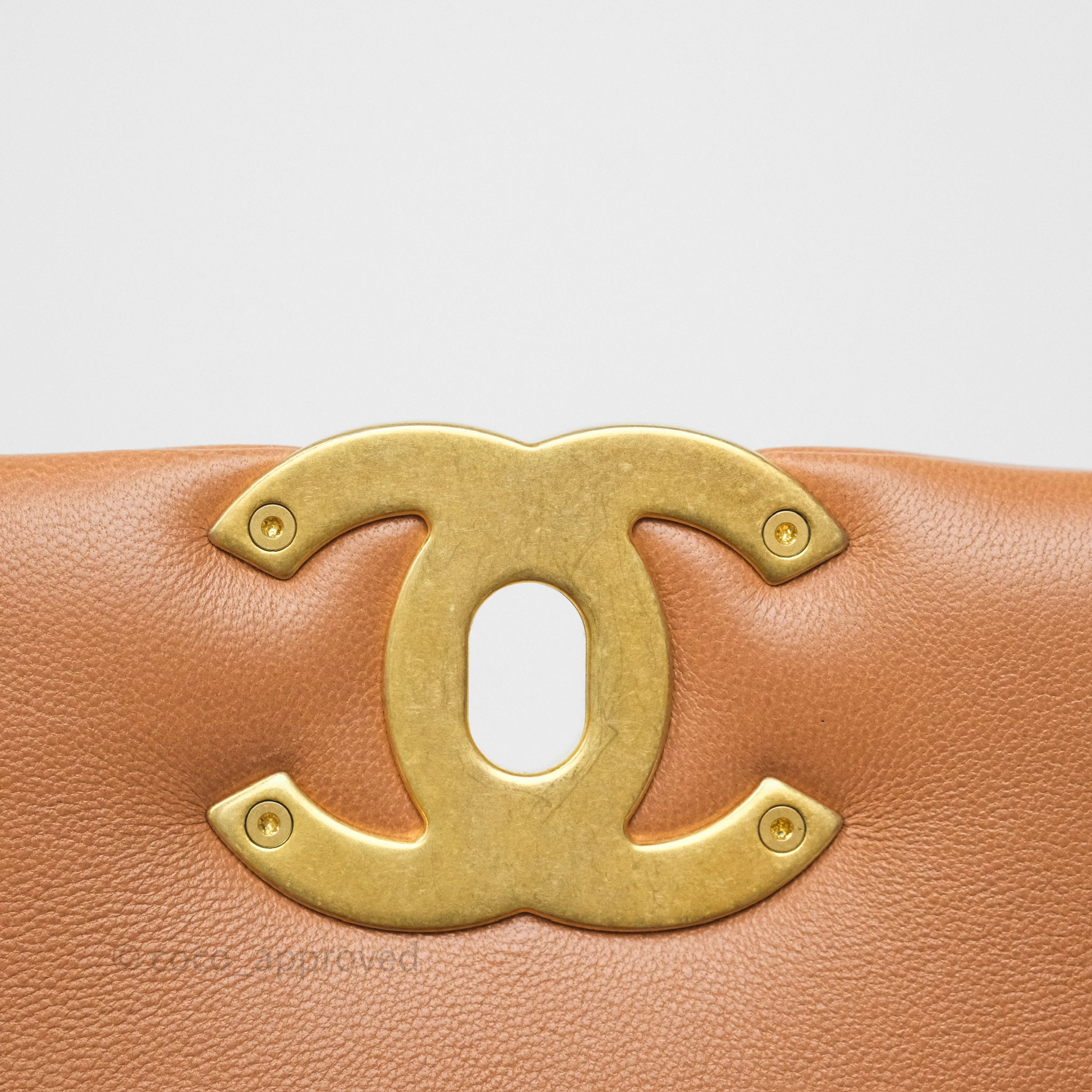 Chanel 19 Small Handbag in Caramel Dark Beige Brown with Mixed Hardware - Perfect for Everyday Luxury & Evening Outings